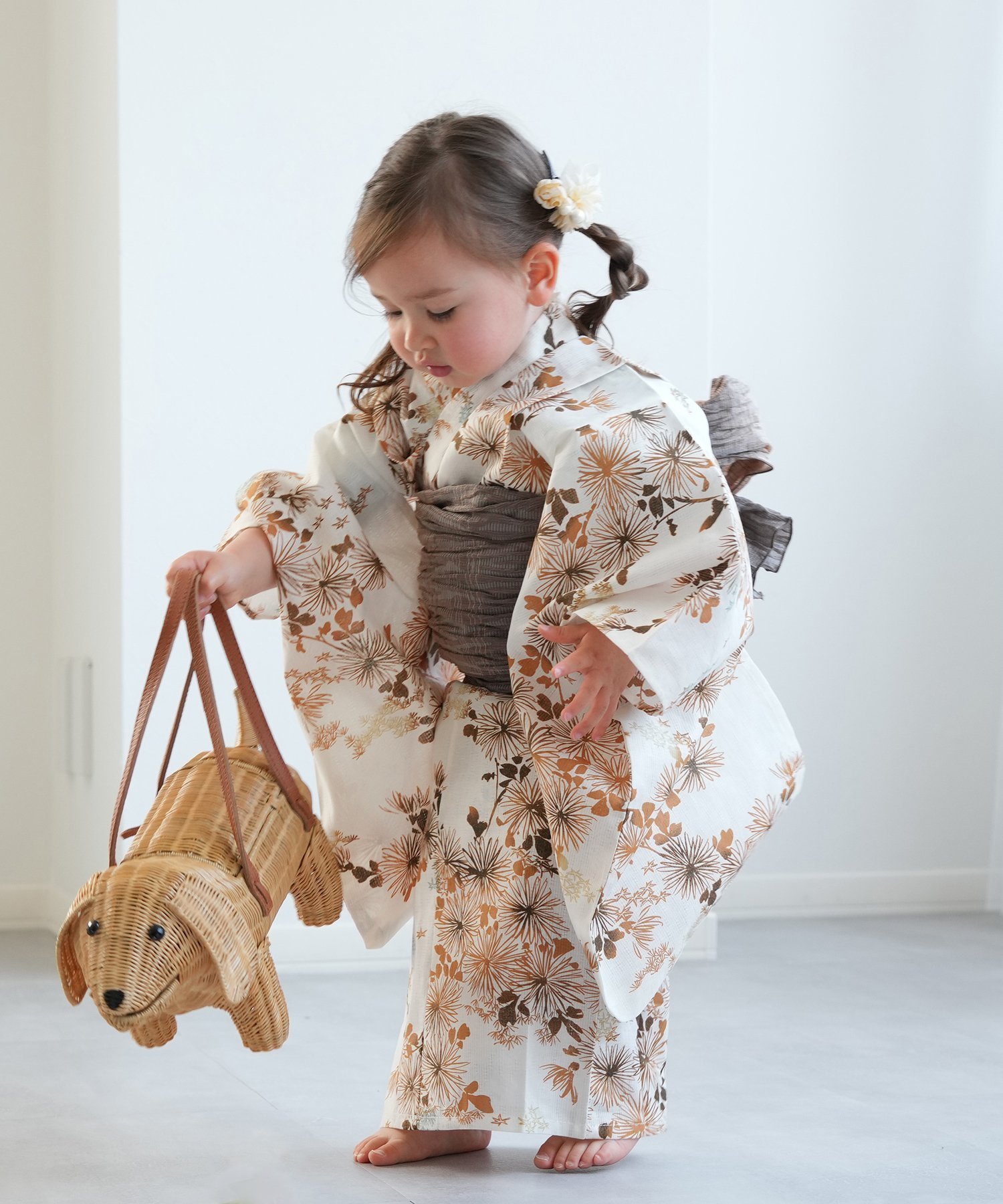 【ウタタネ/utatane / KIDS】のひよこ商店 子供浴衣3点セット 女の子 きなりに琥珀色の連なる小菊 人気、トレンドファッション・服の通販 founy(ファニー) 　ファッション　Fashion　キッズファッション　Fashion for Kids　 other-1|ID: prp329100004602462 ipo3291000000032726836