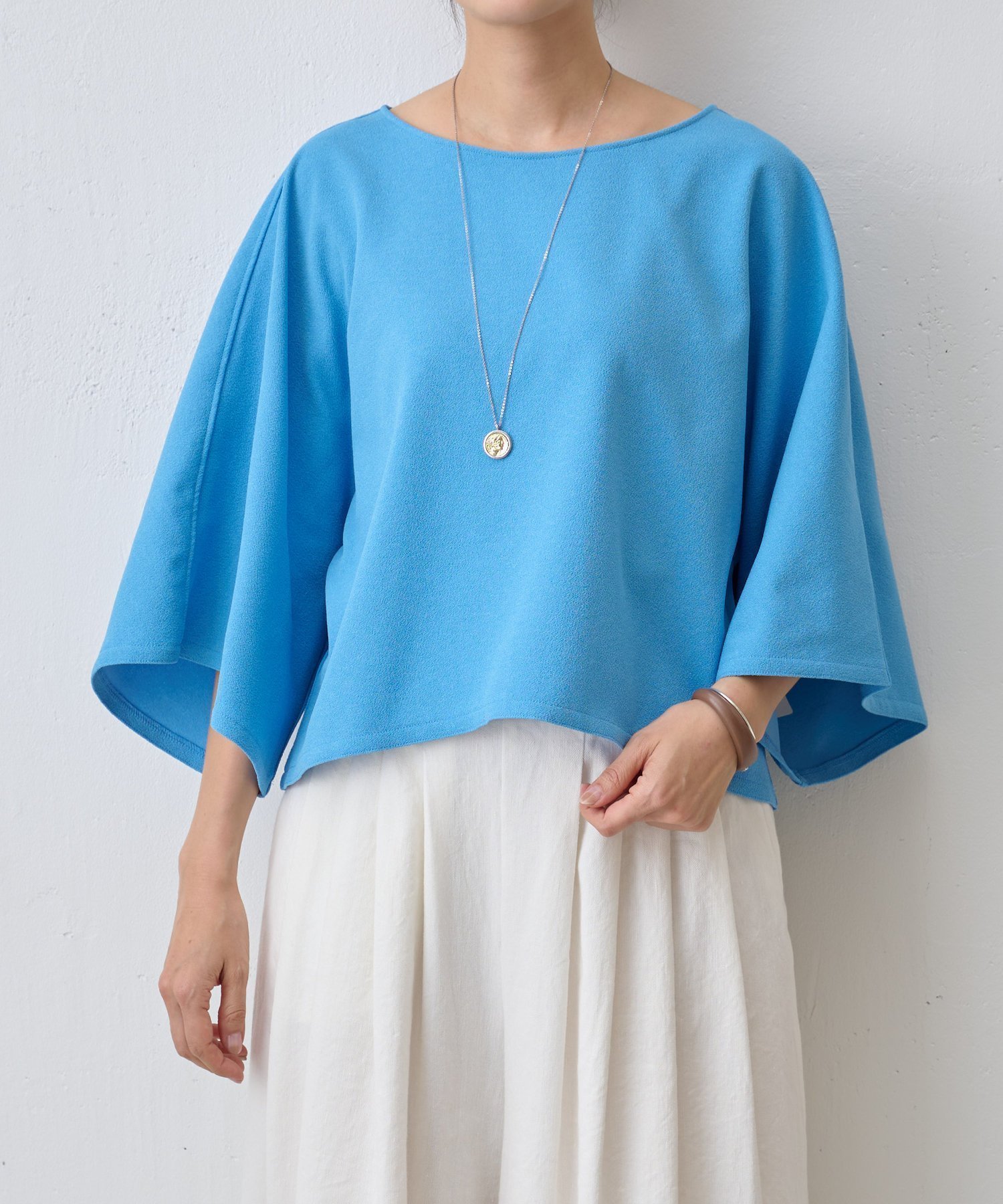 【その他のブランド/Other】の《LIVETART》ショートワイドトップス インテリア・キッズ・メンズ・レディースファッション・服の通販 founy(ファニー) 　ファッション　Fashion　レディースファッション　Fashion for Women　トップス・カットソー　Cut & Sew Tops　おすすめ　Recommended / Our Picks　カットソー　Cut and Sewn Top　スリーブ　Sleeve, Long Sleeve / Short Sleeve　デコルテ　Décolleté, Neckline　フレア　Flare, Flared　ボトム　Bottoms, Lower Wear　ラウンド　Round, Round Neck　ロング　Long, Long-Length　ブルー|ID: prp329100004602468 ipo3291000000032726901