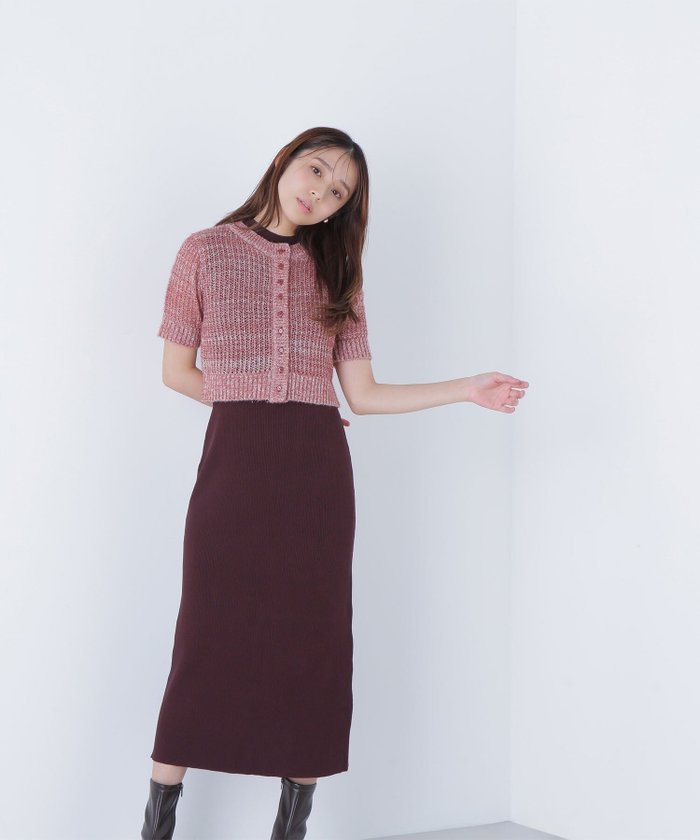 【ナチュラル ビューティー ベーシック/NATURAL BEAUTY BASIC】のフィルムラメカーデセットニットワンピース インテリア・キッズ・メンズ・レディースファッション・服の通販 founy(ファニー) https://founy.com/ ファッション Fashion レディースファッション Fashion for Women ワンピース Dresses ニットワンピース Knit Dresses おすすめ Recommended / Our Picks カーディガン Cardigan, Knitwear タンク Tank Top, Sleeveless Top デニム Denim, Jeans Material ノースリーブ Sleeveless, No-Sleeve メッシュ Mesh, Net Fabric モックネック Mock Neck, Short Turtleneck |ID: prp329100004602473 ipo3291000000032726931