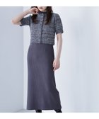 【ナチュラル ビューティー ベーシック/NATURAL BEAUTY BASIC】のフィルムラメカーデセットニットワンピース チャコール×ミックス2|ID: prp329100004602473 ipo3291000000032726941