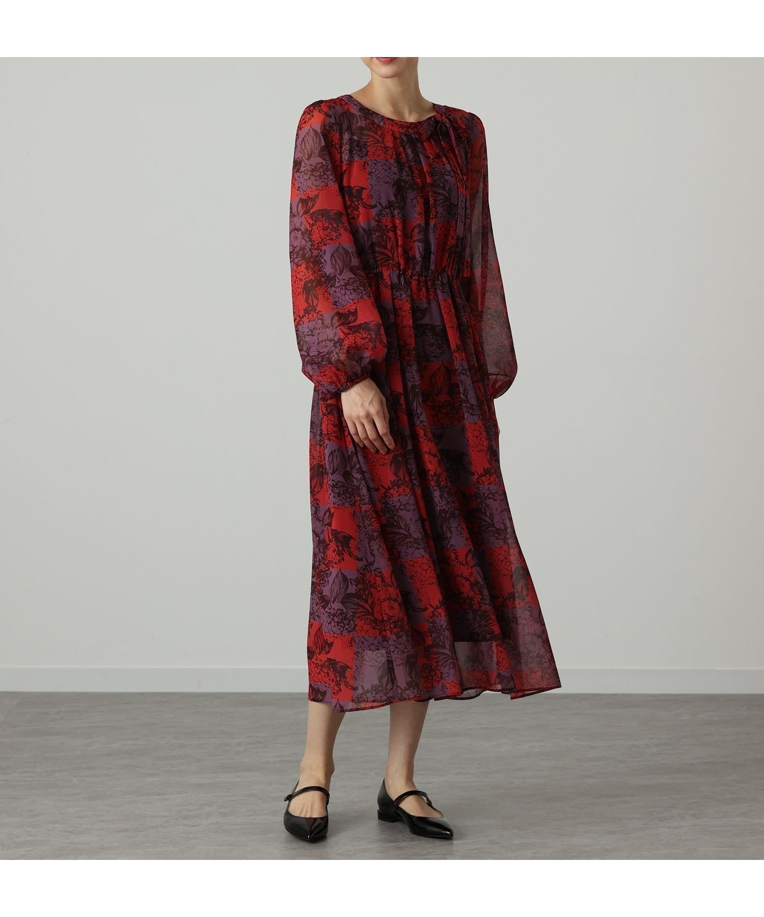 【アナイ/ANAYI】のチェックフラワープリントタイ付き ワンピース 人気、トレンドファッション・服の通販 founy(ファニー) 　ファッション　Fashion　レディースファッション　Fashion for Women　ワンピース　Dresses　キャミソール　Camisole, Spaghetti Strap Top　シフォン　Chiffon, Lightweight Fabric　ショート　Short, Short Length　ジャケット　Jacket, Outerwear　パターン　Pattern, Design Print　フラワー　Flower, Floral　ブロック　Block, Solid Block Pattern　プリント　Print, Printed Pattern　ペチコート　Petticoat, Underskirt　リボン　Ribbon, Bow　A/W・秋冬　Autumn/Winter　再入荷　Restock / Back in Stock　 other-1|ID: prp329100004602484 ipo3291000000032727051