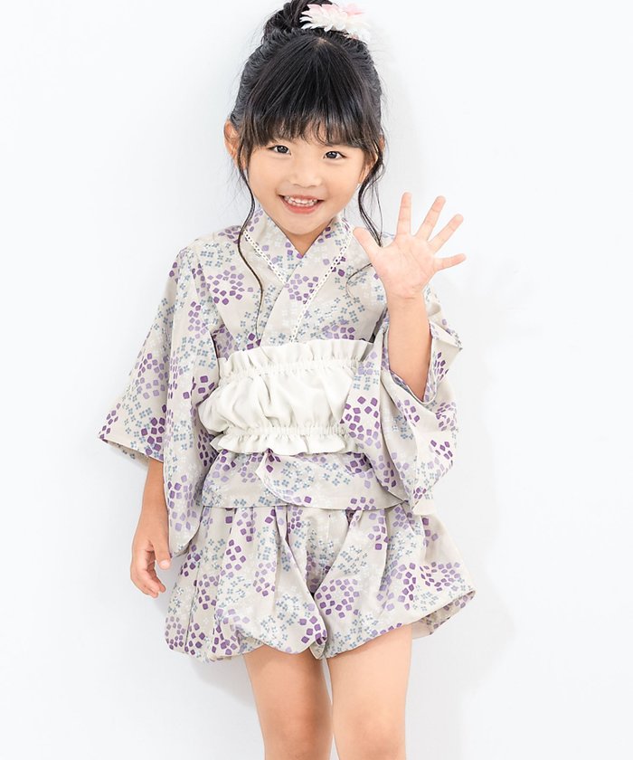 【その他のブランド/Other】の浴衣3点セット キッズ セパレート(上着+カボチャパンツ+帯) インテリア・キッズ・メンズ・レディースファッション・服の通販 founy(ファニー) https://founy.com/ ファッション Fashion キッズファッション Fashion for Kids ボトムス Bottoms おすすめ Recommended / Our Picks セパレート Separate, Two-Piece モダン Modern, Contemporary レース Lace, Lace Fabric 夏 Summer |ID: prp329100004602487 ipo3291000000032727081