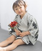 【その他のブランド/Other】の浴衣3点セット キッズ セパレート(上着+カボチャパンツ+帯) グレー系に黒×ホワイト|ID: prp329100004602487 ipo3291000000032727091