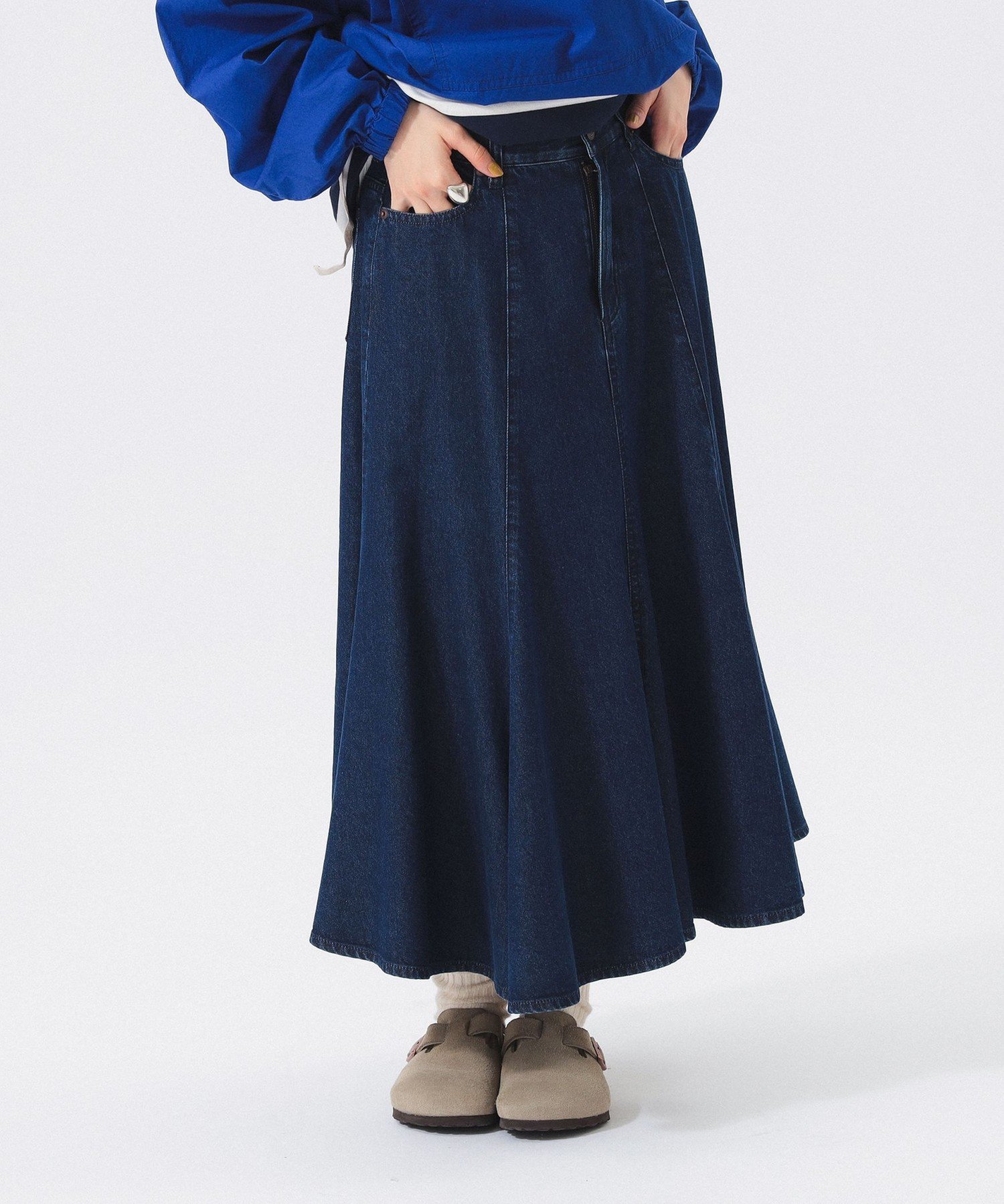 【ビームス ウイメン/BEAMS】のデニム フレア スカート インテリア・キッズ・メンズ・レディースファッション・服の通販 founy(ファニー) 　ファッション　Fashion　レディースファッション　Fashion for Women　スカート　Skirts　Aライン・フレアスカート　A-Line & Flared Skirts　おすすめ　Recommended / Our Picks　チェーン　Chain, Chain Strap　デニム　Denim, Jeans Material　フレア　Flare, Flared　ベーシック　Basic, Essential　INDIGO|ID: prp329100004602489 ipo3291000000032727127
