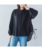 【ロートレ アモン/LAUTRE AMONT】のサイドリボンドレープブラウス≪イージーケア≫ 人気、トレンドファッション・服の通販 founy(ファニー) ファッション Fashion レディースファッション Fashion for Women トップス・カットソー Cut & Sew Tops シャツ・ブラウス・オフィスカジュアル Elegant Blouses & Button-Ups スリーブ Sleeve, Long Sleeve / Short Sleeve フロント Front, Front Design ワイド Wide, Wide Fit thumbnail ブラック|ID: prp329100004602503 ipo3291000000032727285