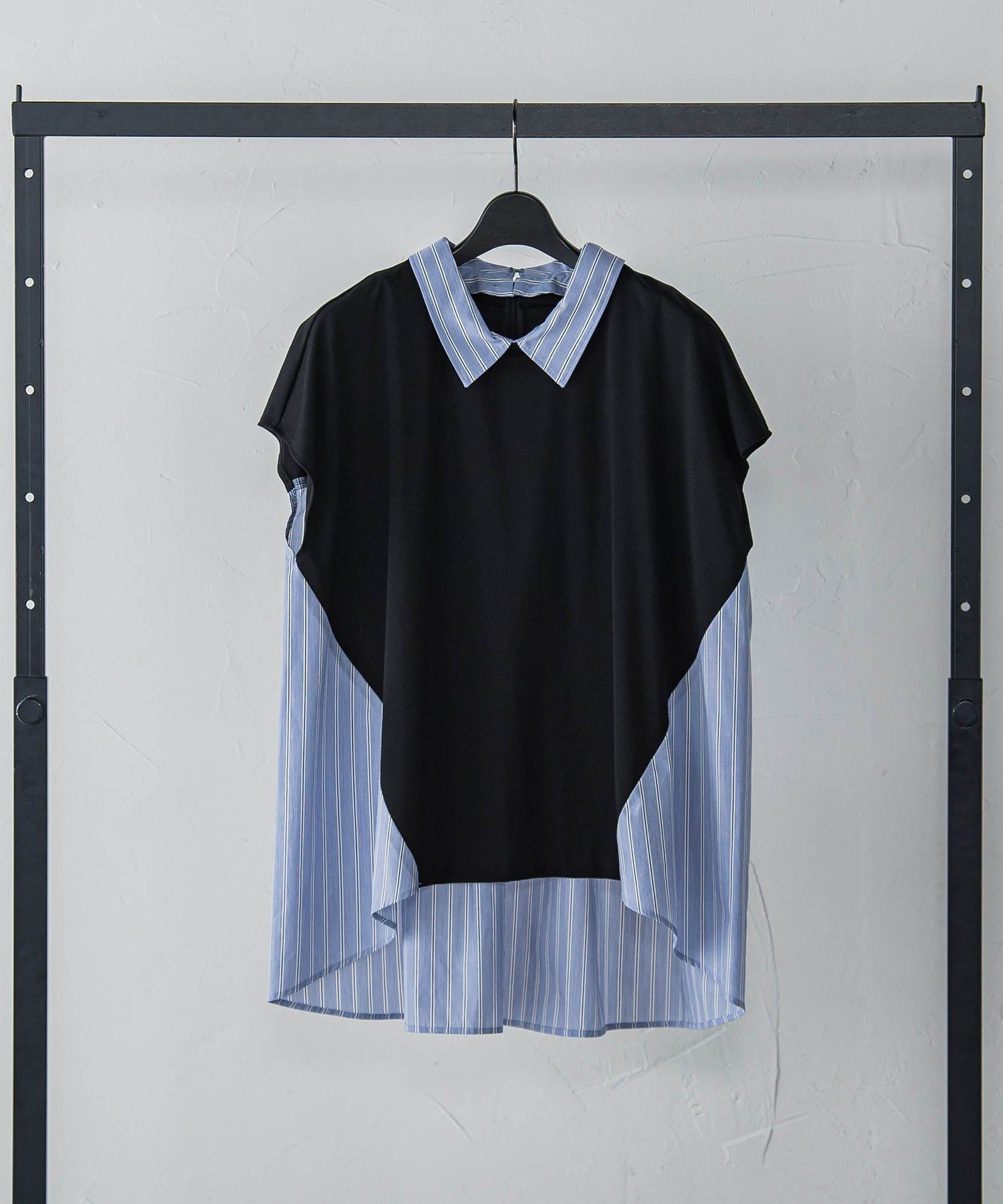 【ロートレ アモン/LAUTRE AMONT】のHari-Puruジャージ2WAYカットソー≪洗濯機で洗える≫ インテリア・キッズ・メンズ・レディースファッション・服の通販 founy(ファニー) 　ファッション　Fashion　レディースファッション　Fashion for Women　トップス・カットソー　Cut & Sew Tops　カットソー・ベーシックTシャツ　Cut-and-Sewn Tops / Stretch Tees & Basics　カットソー　Cut and Sewn Top　コンビ　Combo, Combination Style　シンプル　Simple, Minimal　ストライプ　Stripe, Striped Pattern　夏　Summer　洗える　Machine Washable　ブラック系その他|ID: prp329100004602505 ipo3291000000032727300