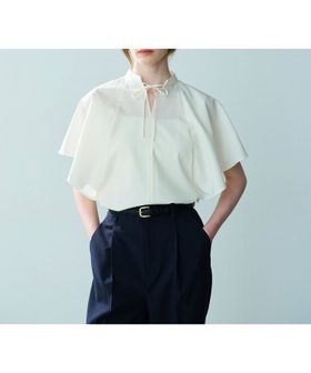 【ノーク/N.O.R.C】のウォッシャブルラッフルブラウス【CLEAN MOTION】 人気、トレンドファッション・服の通販 founy(ファニー) ファッション Fashion レディースファッション Fashion for Women トップス・カットソー Cut & Sew Tops シャツ・ブラウス・オフィスカジュアル Elegant Blouses & Button-Ups アクセサリー Fashion Accessories スタンド Stand Collar, Upright Stand ストレッチ Stretch, Stretchy Fabric ボックス Boxy, Box Shape メランジ Melange, Mixed Yarn ロング Long, Long-Length エレガント 上品 Elegant 吸水 Absorbent, Quick-Dry |ID:prp329100004602508