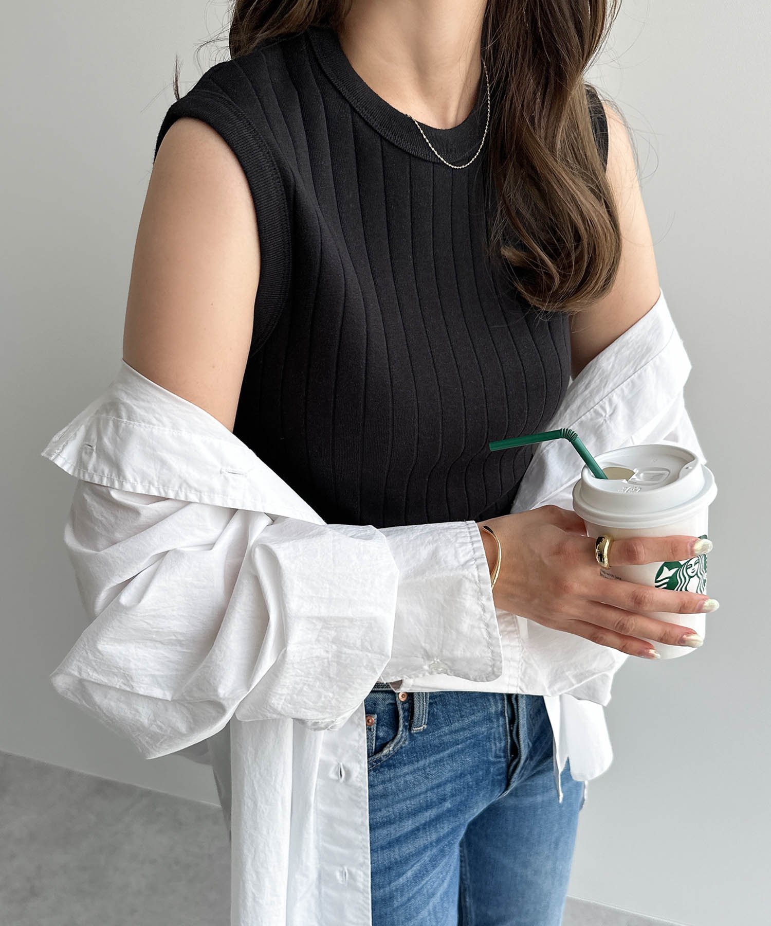 【その他のブランド/Other】のコットン フライス ワイドリブ ノースリーブ トップス 人気、トレンドファッション・服の通販 founy(ファニー) 　ファッション　Fashion　レディースファッション　Fashion for Women　トップス・カットソー　Cut & Sew Tops　キャミソール&ノースリーブ　Camisoles & Sleeveless Tops　インナー　Innerwear　コンパクト　Compact, Small Size　サロペ　Salopette, Salopette Dress　ノースリーブ　Sleeveless, No-Sleeve　ワイドリブ　Wide Rib, Wide Ribbed Knit　 other-1|ID: prp329100004602556 ipo3291000000032728378