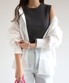 【その他のブランド/Other】のコットン フライス ワイドリブ ノースリーブ トップス チャコールグレー|ID: prp329100004602556 ipo3291000000032728387