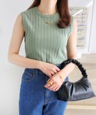 【その他のブランド/Other】のコットン フライス ワイドリブ ノースリーブ トップス ライトグリーン|ID: prp329100004602556 ipo3291000000032728399