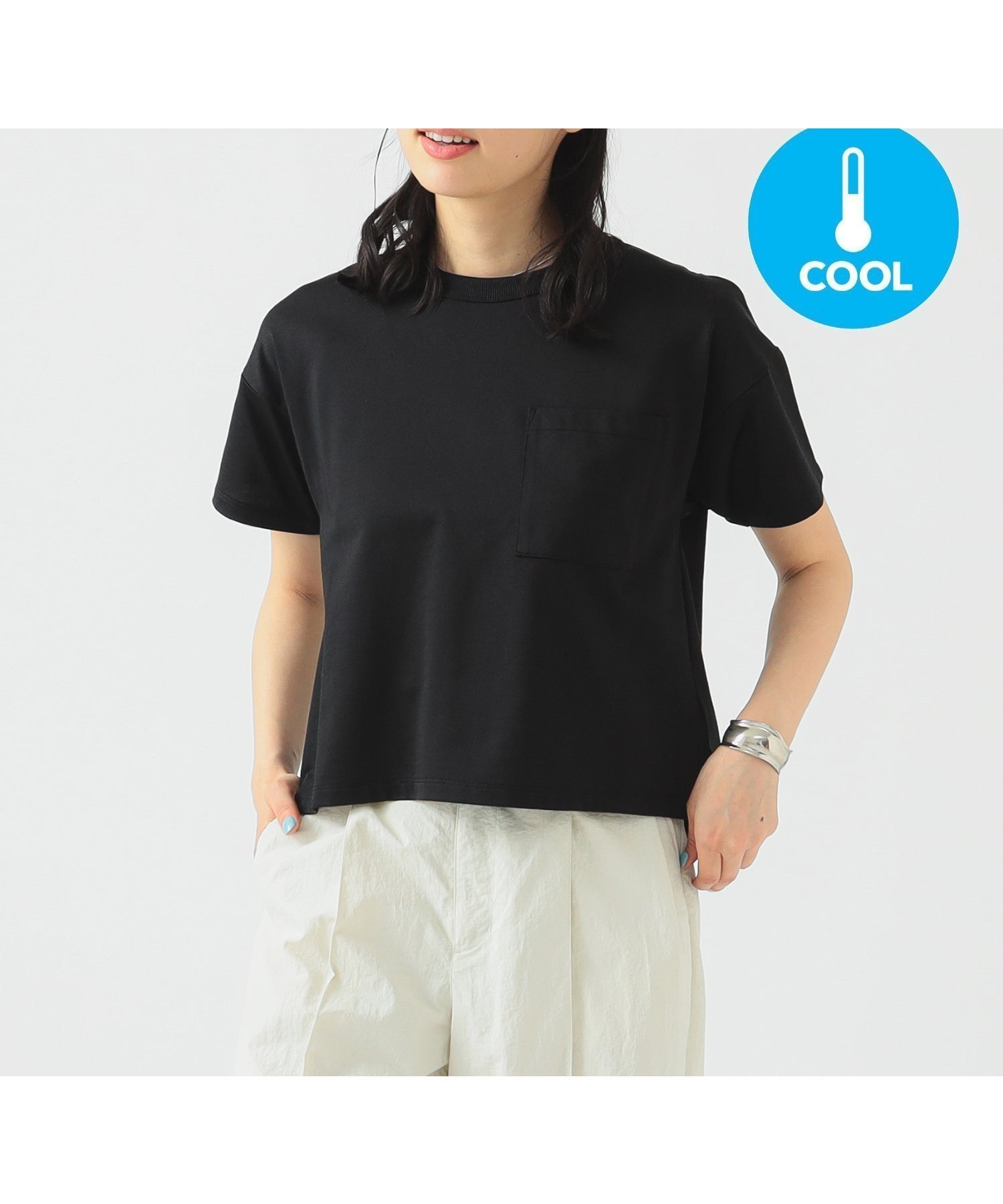 【ビーミングライフストアバイビームス/B:MING LIFE STORE by BEAMS】のクイックドライ Tシャツ【接触冷感・吸水速乾】 25SS アウトドア レジャー スポーツ インテリア・キッズ・メンズ・レディースファッション・服の通販 founy(ファニー) 　ファッション　Fashion　レディースファッション　Fashion for Women　トップス・カットソー　Cut & Sew Tops　シャツ・ブラウス・オフィスカジュアル　Elegant Blouses & Button-Ups　ロングTシャツ・Tシャツ　Longline T-Shirts & Tees　アウトドア　Outdoor Clothing　ウェーブ　Wavy Pattern　吸水　Absorbent, Quick-Dry　シンプル　Simple, Minimal　スポーツ　Sports, Activewear　フロント　Front, Front Design　ベーシック　Basic, Essential　ボックス　Boxy, Box Shape　ポケット　Pocket, Pocket Detail　おすすめ　Recommended / Our Picks　夏　Summer　2025年　2025　2025春夏・S/S　Spring/Summer 2025 SS25　BLACK|ID: prp329100004602572 ipo3291000000033352842