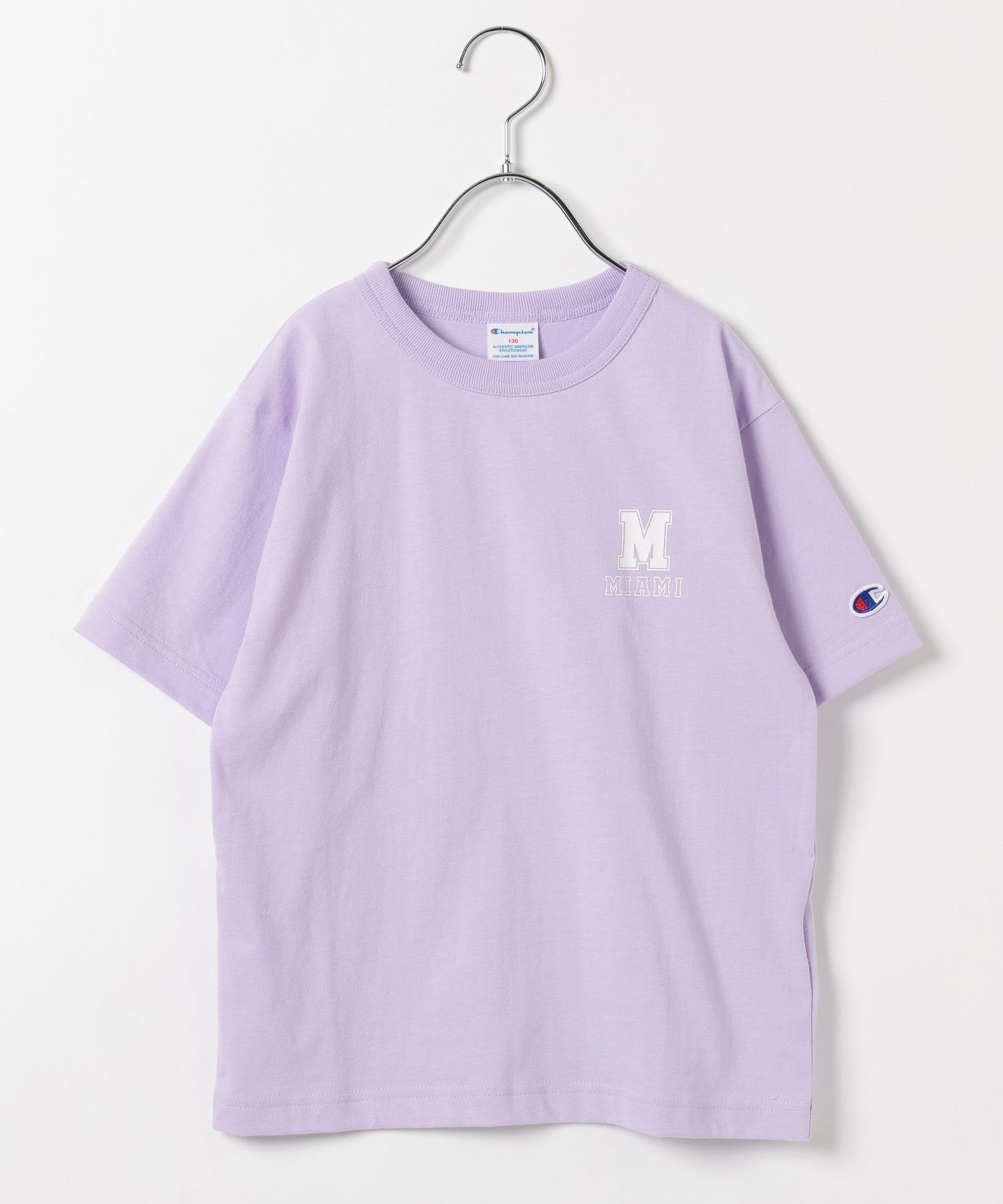 【ベイフロー/BAYFLOW / KIDS】の【Champion(チャンピオン)】バックプリントT(KIDS) インテリア・キッズ・メンズ・レディースファッション・服の通販 founy(ファニー) 　ファッション　Fashion　キッズファッション　Fashion for Kids　アメリカン　American Style　キャンバス　Canvas, Canvas Fabric　グラフィック　Graphic, Graphic Design　ショート　Short, Short Length　スリーブ　Sleeve, Long Sleeve / Short Sleeve　ニューヨーク　New York, NYC Style　フィット　Fit, Slim Fit　プリント　Print, Printed Pattern　リラックス　Relax, Relaxed Fit　パープル90|ID: prp329100004602581 ipo3291000000032728709