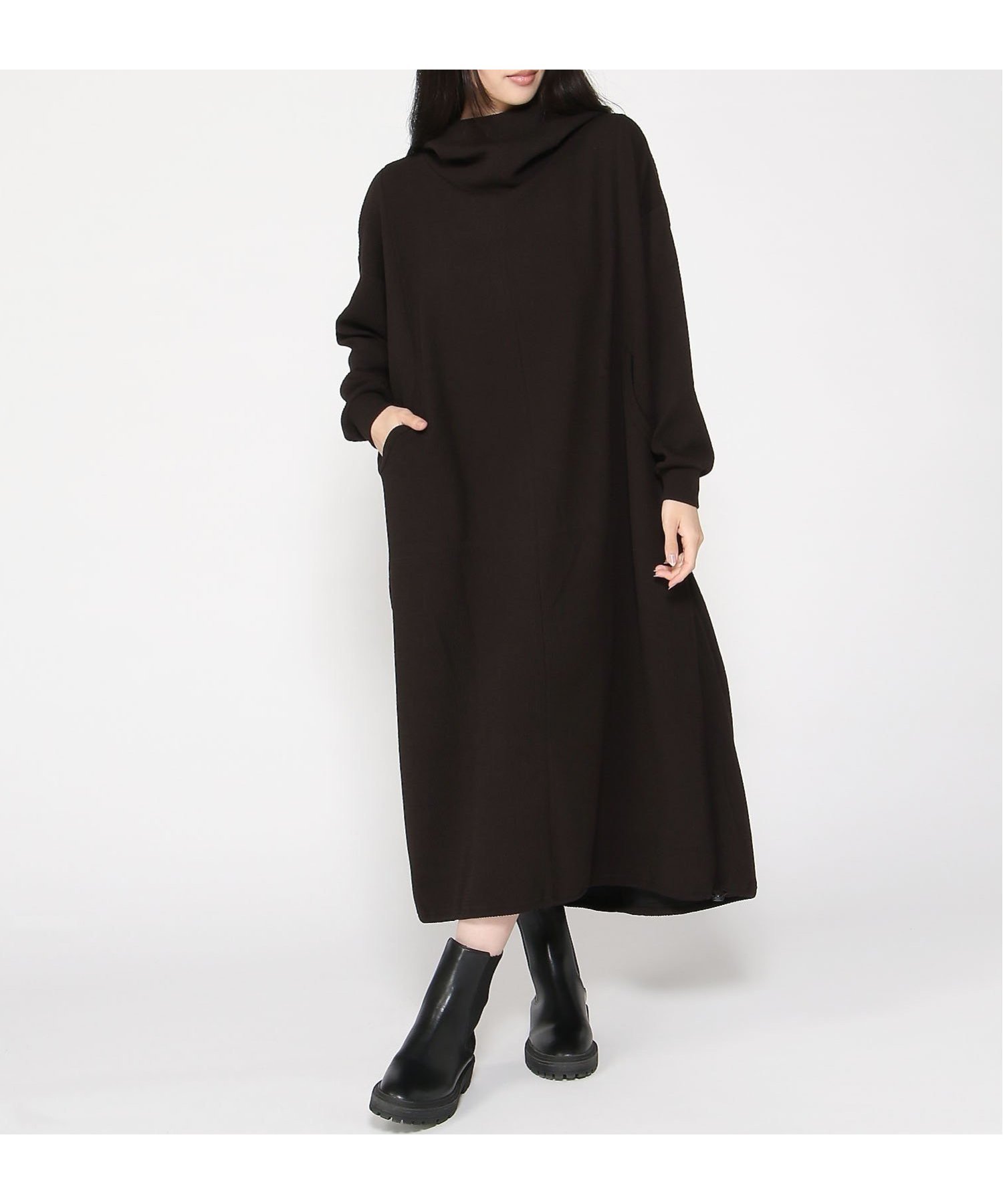 【ゴム/gomme】のロングパーカー インテリア・キッズ・メンズ・レディースファッション・服の通販 founy(ファニー) 　ファッション　Fashion　レディースファッション　Fashion for Women　トップス・カットソー　Cut & Sew Tops　レディースパーカー・カジュアルフーディー　Casual Hoodies & Sweatshirts　ストレッチ　Stretch, Stretchy Fabric　ハイネック　High Neck, Mock Neck　バルーン　Balloon, Balloon Silhouette　パーカー　Hoodie, Parka　ポケット　Pocket, Pocket Detail　ロング　Long, Long-Length　黒|ID: prp329100004602583 ipo3291000000032728738