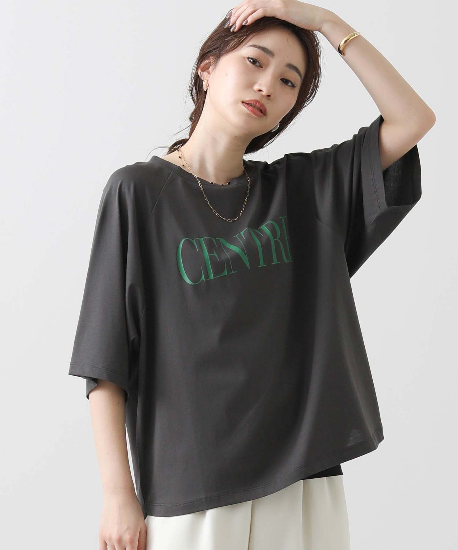 【グレディブリリアン/Gready Brilliant】のCENTREラグラン7分袖カットソー インテリア・キッズ・メンズ・レディースファッション・服の通販 founy(ファニー) 　ファッション　Fashion　レディースファッション　Fashion for Women　トップス・カットソー　Cut & Sew Tops　カットソー・ベーシックTシャツ　Cut-and-Sewn Tops / Stretch Tees & Basics　おすすめ　Recommended / Our Picks　カットソー　Cut and Sewn Top　ジャケット　Jacket, Outerwear　プリント　Print, Printed Pattern　CCL|ID: prp329100004602585 ipo3291000000032728747