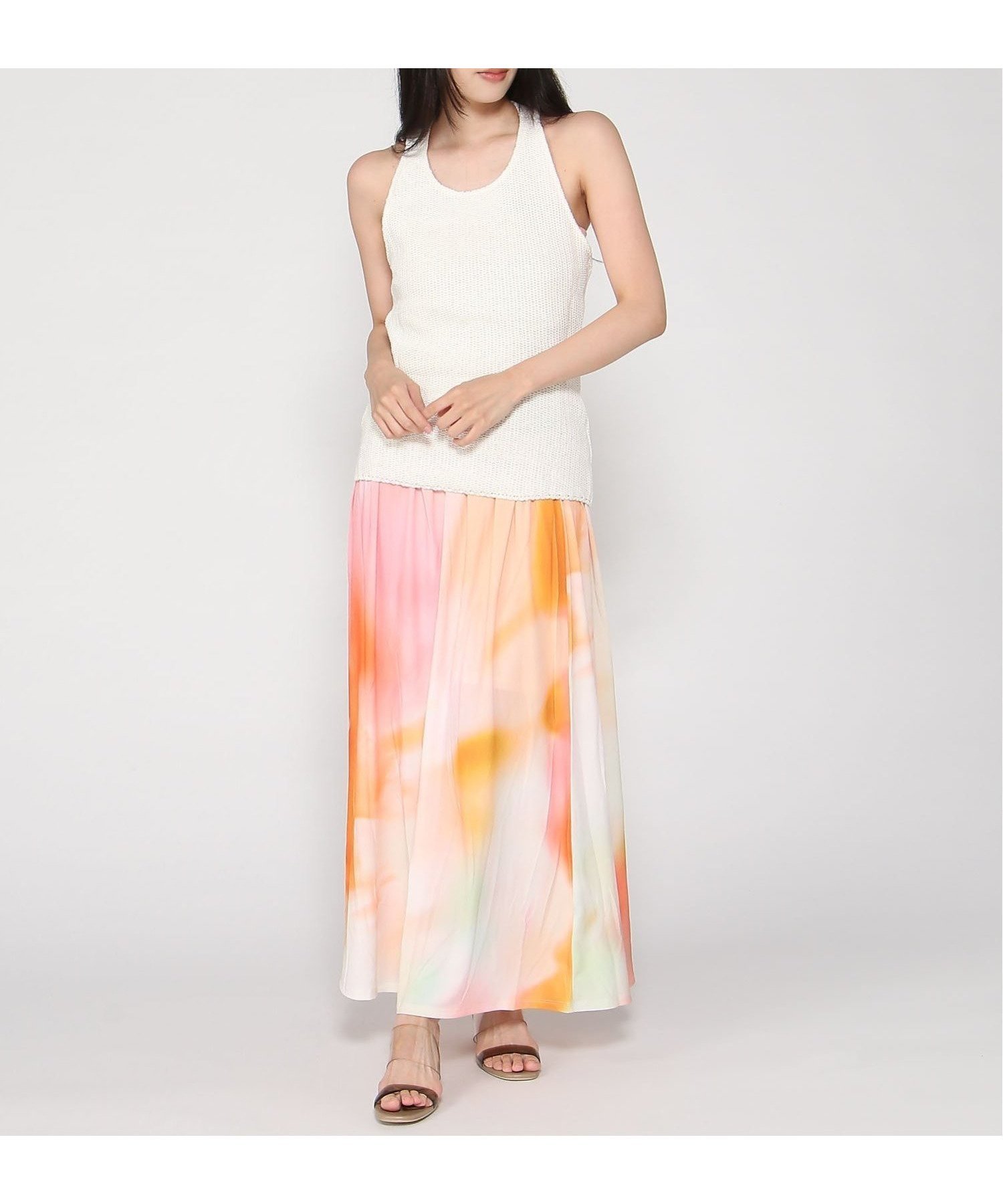 【デシグアル/Desigual】の2イン1グラデーションロングドレス 人気、トレンドファッション・服の通販 founy(ファニー) 　ファッション　Fashion　レディースファッション　Fashion for Women　ワンピース　Dresses　フォーマル・パーティードレス・結婚式用ドレス　Elegant & Casual Dresses　カラフル　Colorful Design　グラデーション　Gradient, Ombre　シューズ　Shoes, Footwear　デニム　Denim, Jeans Material　ドレス　Dress, One-Piece　パターン　Pattern, Design Print　パッチワーク　Patchwork, Mixed Fabric　プリント　Print, Printed Pattern　メンズ　Men's, Menswear　ロング　Long, Long-Length　 other-1|ID: prp329100004602597 ipo3291000000032728835
