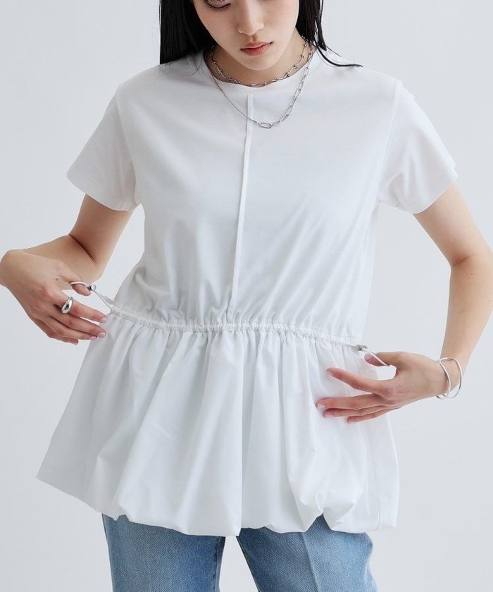 【インディヴィ/INDIVI】のスピンドルペプラムカットソー インテリア・キッズ・メンズ・レディースファッション・服の通販 founy(ファニー) https://founy.com/ ファッション Fashion レディースファッション Fashion for Women トップス・カットソー Cut & Sew Tops カットソー・ベーシックTシャツ Cut-and-Sewn Tops / Stretch Tees & Basics アクセサリー Fashion Accessories エレガント 上品 Elegant シンプル Simple, Minimal ドローコード Drawcord, Drawstring Cord バランス Balance, Style Balance バルーン Balloon, Balloon Silhouette |ID: prp329100004602610 ipo3291000000032729105
