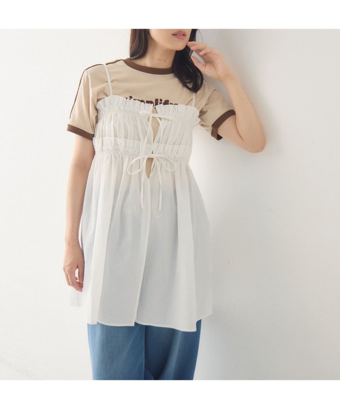 【レトロガール/RETRO GIRL】のキャミフリルチュニックOP インテリア・キッズ・メンズ・レディースファッション・服の通販 founy(ファニー) https://founy.com/ ファッション Fashion レディースファッション Fashion for Women トップス・カットソー Cut & Sew Tops キャミソール&ノースリーブ Camisoles & Sleeveless Tops ワンピース Dresses チュニック Tunic Tops & Dresses インナー Innerwear シャーリング Shirring, Ruched スリット Slit, Slit Detail センター Center, Center Line タンク Tank Top, Sleeveless Top デニム Denim, Jeans Material トレンド Trend, Trending Now ビスチェ Bustier, Corset Top ベーシック Basic, Essential レース Lace, Lace Fabric |ID: prp329100004602631 ipo3291000000032729571
