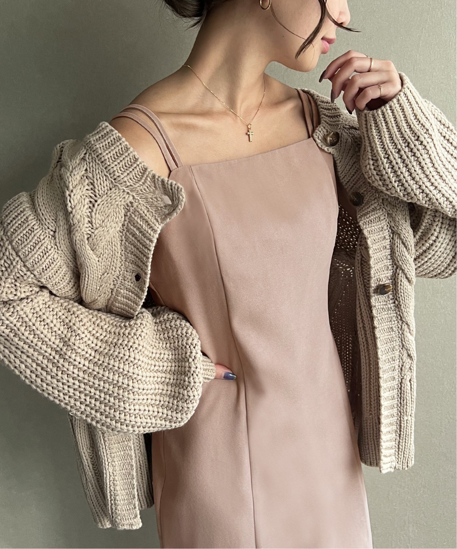 【ジュノア/JUNOAH】のピーチスキンIラインキャミワンピース インテリア・キッズ・メンズ・レディースファッション・服の通販 founy(ファニー) 　ファッション　Fashion　レディースファッション　Fashion for Women　ワンピース　Dresses　キャミソールワンピース　Camisole Dresses　ピーチ　Peach, Soft Touch　ピンクベージュ|ID: prp329100004602633 ipo3291000000032729593