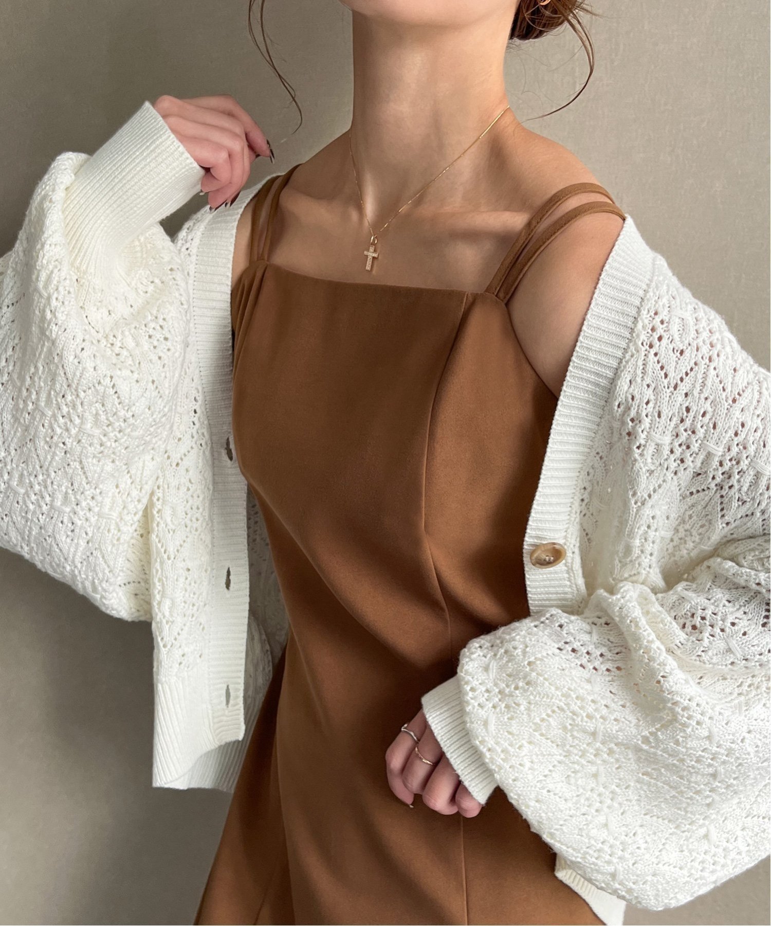 【ジュノア/JUNOAH】のピーチスキンIラインキャミワンピース インテリア・キッズ・メンズ・レディースファッション・服の通販 founy(ファニー) 　ファッション　Fashion　レディースファッション　Fashion for Women　ワンピース　Dresses　キャミソールワンピース　Camisole Dresses　ピーチ　Peach, Soft Touch　ブラウン|ID: prp329100004602633 ipo3291000000032729595