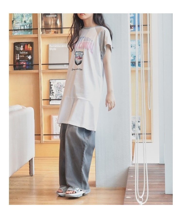 【ピンク ラテ/PINK-latte / KIDS】の裾ラッフルカットワンピース 人気、トレンドファッション・服の通販 founy(ファニー) 　ファッション　Fashion　キッズファッション　Fashion for Kids　ワンピース　Dresses　スリーブ　Sleeve, Long Sleeve / Short Sleeve　トレンド　Trend, Trending Now　フレンチ　French, French Style　プリント　Print, Printed Pattern　 other-1|ID: prp329100004602637 ipo3291000000032729660