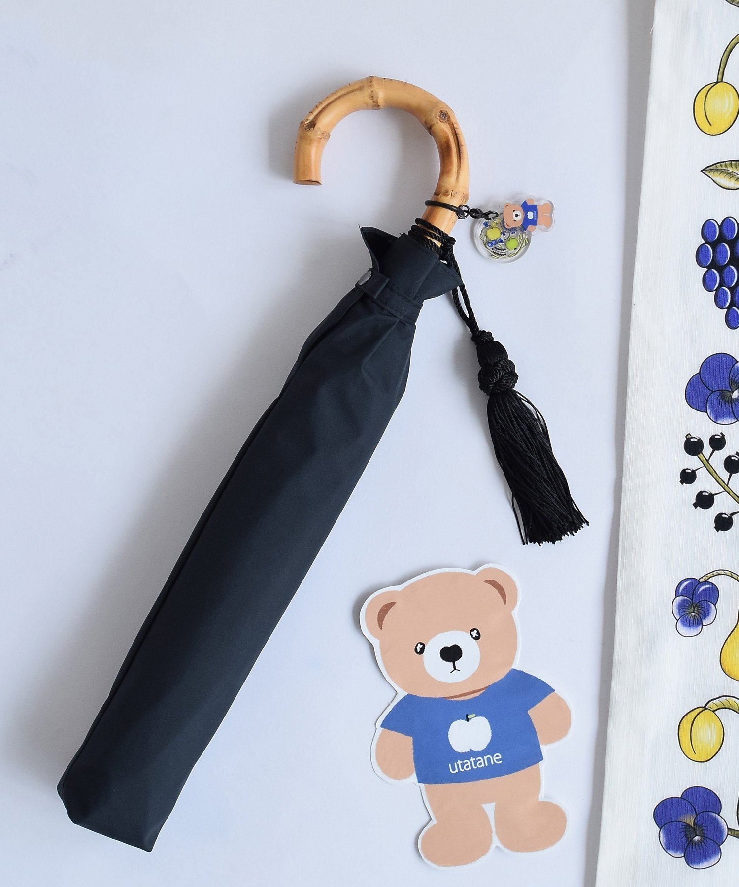 【ウタタネ/utatane】のutatane*Kuovi 100%遮光日傘 折りたたみ 55cm2段 日本製 インテリア・キッズ・メンズ・レディースファッション・服の通販 founy(ファニー) 　ファッション　Fashion　レディースファッション　Fashion for Women　レイングッズ・傘・晴雨兼用傘　Umbrellas & Rain Gear　グラス　Glass, Eyewear　コーティング　Coating, Coated Finish　傘　Umbrella, Parasol　サマー　Summer, Summer Style　ダメージ　Distressed, Destroyed　チャーム　Charm, Pendant　ファブリック　Fabric, Textile　日傘　Parasol, UV Umbrella　日本製　Made In Japan　black|ID: prp329100004602649 ipo3291000000032729821