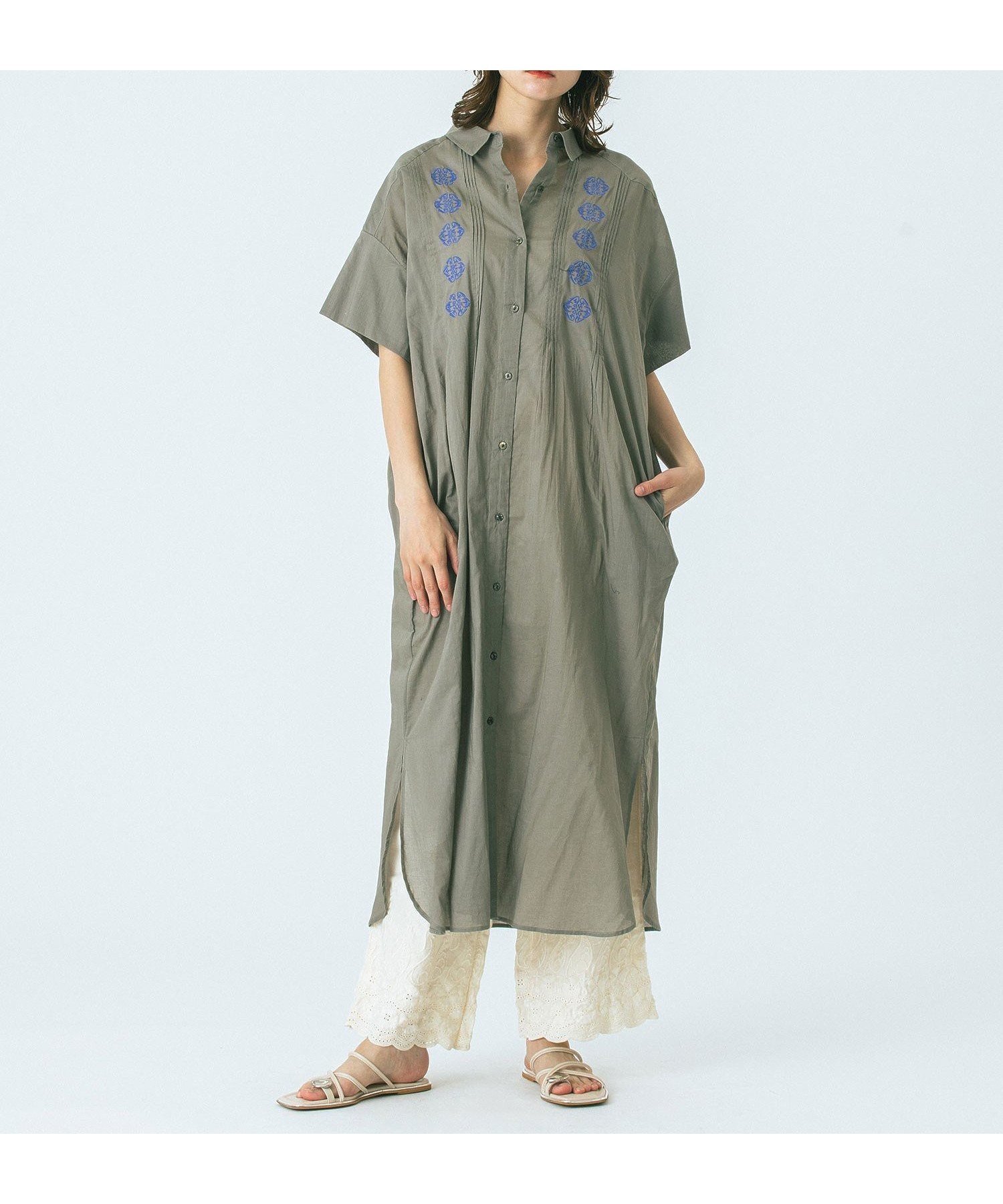 【ローズバッド/ROSE BUD】のHLAADAforROSEBUD/CUBA EMBROIDERY SHIRT OP インテリア・キッズ・メンズ・レディースファッション・服の通販 founy(ファニー) 　ファッション　Fashion　レディースファッション　Fashion for Women　トップス・カットソー　Cut & Sew Tops　シャツ・ブラウス・オフィスカジュアル　Elegant Blouses & Button-Ups　アクセサリー　Fashion Accessories　インド　Indian Textile　コレクション　Collection, Seasonal Line　シャツワンピ　Shirt Dress, Shirt One-Piece　時計　Watch, Wristwatch　ネップ　Nepp, Slub Yarn　人気　Popular, Best Seller　プリント　Print, Printed Pattern　リゾート　Resort, Vacation Style　夏　Summer　旅行　Travel　KHAKI|ID: prp329100004602668 ipo3291000000032730003