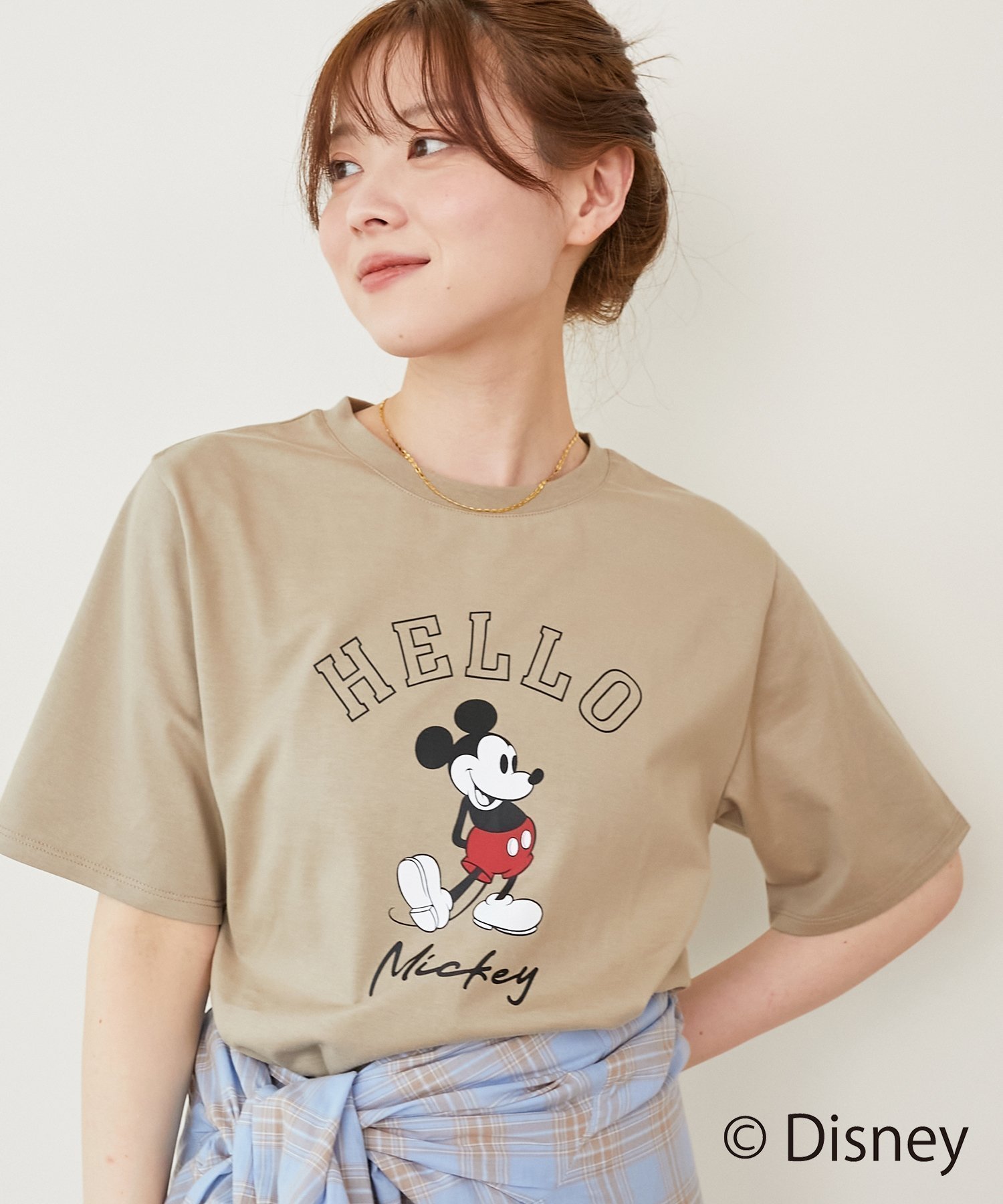 【ルクールブラン/le.coeur blanc】の【Disney】Hello/プリントTシャツ インテリア・キッズ・メンズ・レディースファッション・服の通販 founy(ファニー) 　ファッション　Fashion　レディースファッション　Fashion for Women　トップス・カットソー　Cut & Sew Tops　シャツ・ブラウス・オフィスカジュアル　Elegant Blouses & Button-Ups　ロングTシャツ・Tシャツ　Longline T-Shirts & Tees　おすすめ　Recommended / Our Picks　プリント　Print, Printed Pattern　ベーシック　Basic, Essential　ベージュ|ID: prp329100004602679 ipo3291000000032730236