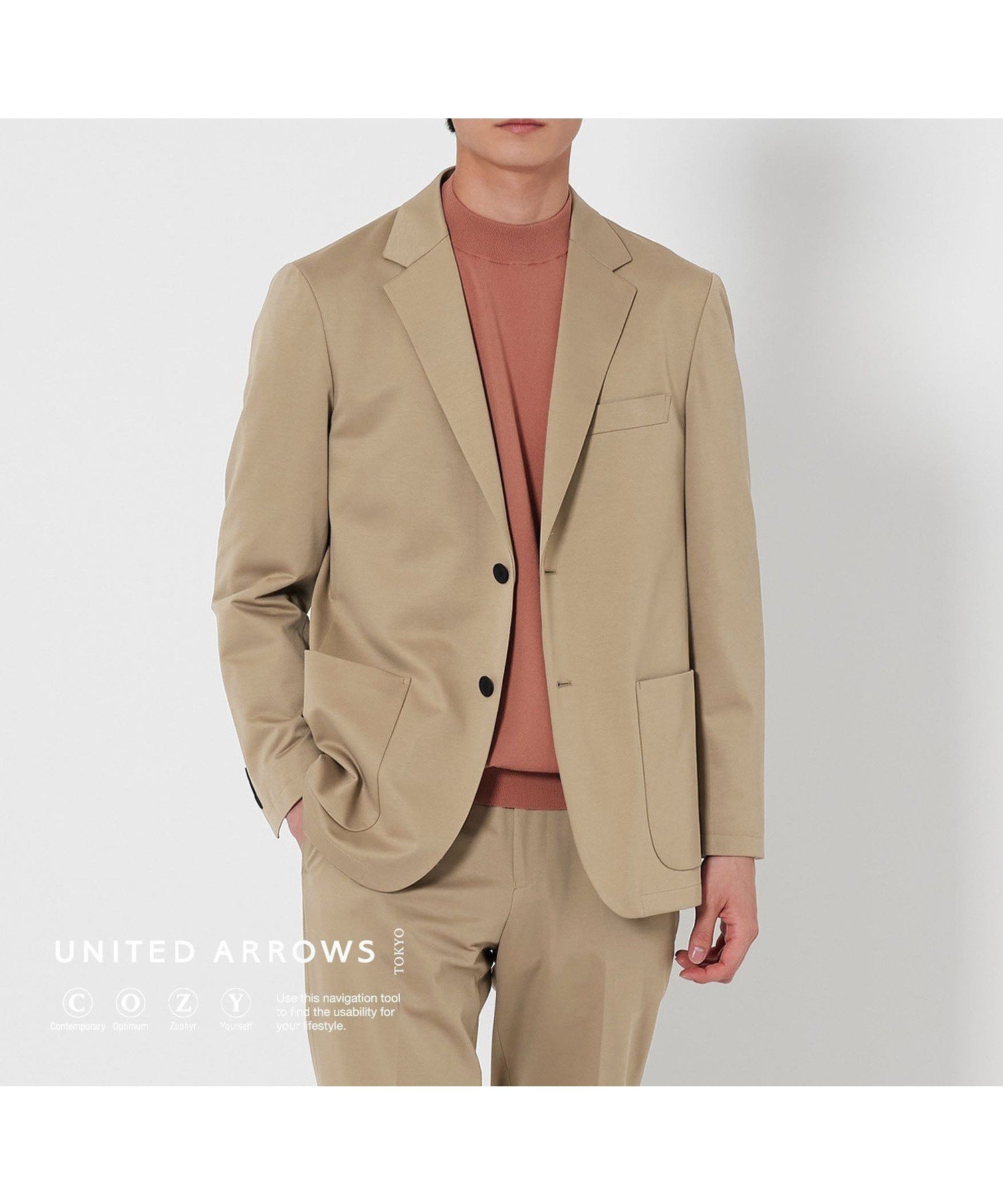 【ユナイテッドアローズ/UNITED ARROWS / MEN】のモックロディ シングル 2ボタン テーラードジャケット UA COZY -ストレッチ・ウォッシャブル- インテリア・キッズ・メンズ・レディースファッション・服の通販 founy(ファニー) 　ファッション　Fashion　メンズファッション　Fashion for Men　ジャケット　Jacket, Outerwear　ストレッチ　Stretch, Stretchy Fabric　スマート　Smart, Elegant　スラックス　Slacks, Dress Pants　パッチ　Patch, Appliqué　フラップ　Flap, Flap Pocket　フロント　Front, Front Design　ポケット　Pocket, Pocket Detail　モダン　Modern, Contemporary　おすすめ　Recommended / Our Picks　エレガント 上品　Elegant　ビジネス 仕事 通勤　Business / Work / Commuting　BEIGE|ID: prp329100004602704 ipo3291000000032730822