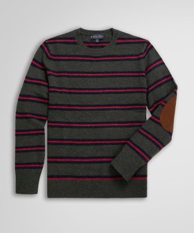 【ブルックス ブラザーズ/Brooks Brothers / MEN】のラムズウール ストライプ クルーネックセーター 人気、トレンドファッション・服の通販 founy(ファニー) ファッション Fashion メンズファッション Fashion for Men ストライプ Stripe, Striped Pattern セーター Sweater, Knitwear |ID:prp329100004602713