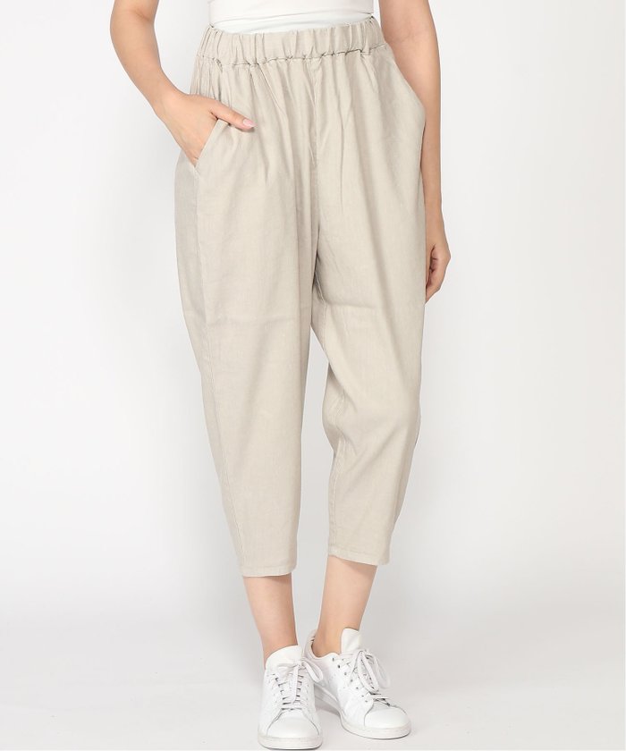 【パドカレ/pas de calais】の13-40-8411 リネンレーヨンストレッチ クロップドパンツ インテリア・キッズ・メンズ・レディースファッション・服の通販 founy(ファニー) https://founy.com/ ファッション Fashion レディースファッション Fashion for Women パンツ Pants & Trousers |ID: prp329100004602977 ipo3291000000032734537