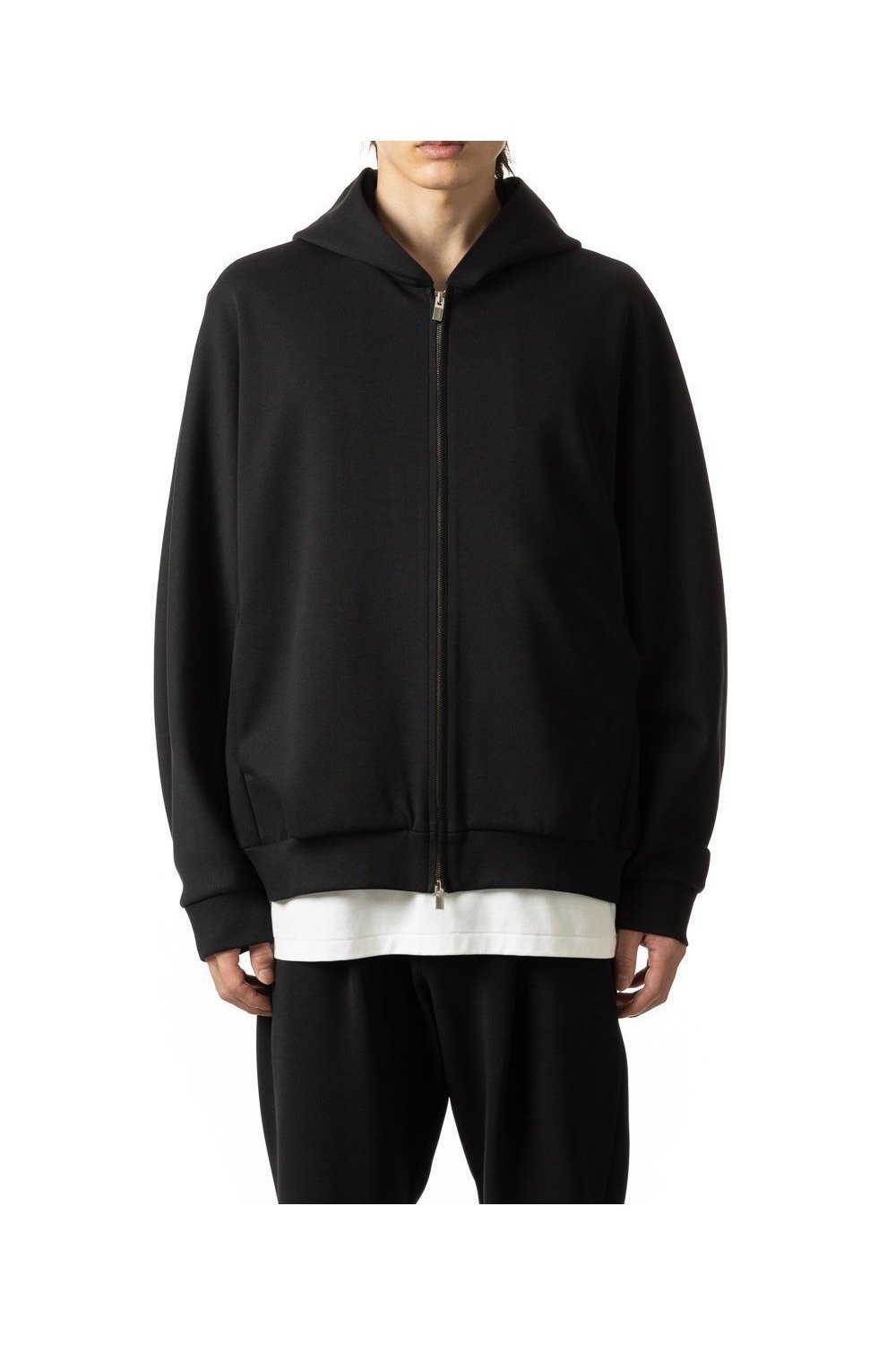 【アタッチメント/ATTACHMENT / MEN】のコットン/ポリエステルダブルニット ジップアップフーディ インテリア・キッズ・メンズ・レディースファッション・服の通販 founy(ファニー) 　ファッション　Fashion　メンズファッション　Fashion for Men　ストレッチ　Stretch, Stretchy Fabric　軽量　Lightweight, Ultra Light　BLACK|ID: prp329100004603068 ipo3291000000032735488
