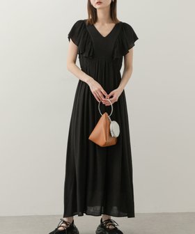【センスオブプレイス/SENSE OF PLACE by URBAN RESEARCH】のVネックウエストマークフリルワンピース 人気、トレンドファッション・服の通販 founy(ファニー) ファッション Fashion レディースファッション Fashion for Women ワンピース Dresses 2025年 2025 2025春夏・S/S Spring/Summer 2025 SS25 フリル Frill, Ruffle 夏 Summer S/S・春夏 SS, Spring/Summer, Warm Season |ID:prp329100004603107