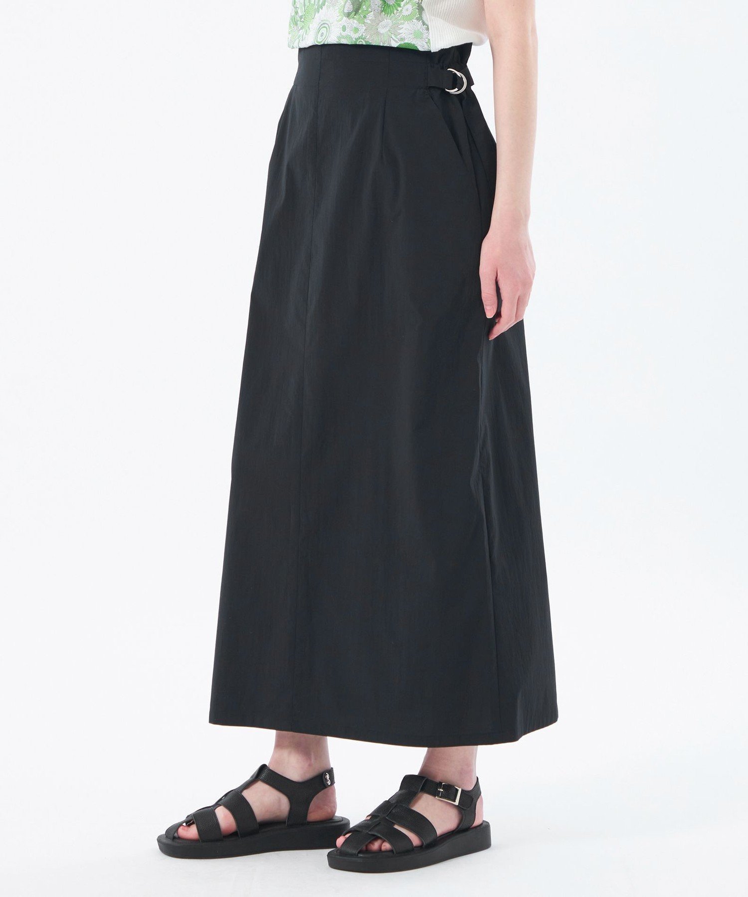 【マッキントッシュ フィロソフィー/MACKINTOSH PHILOSOPHY】のタイプライターロングレインスカート インテリア・キッズ・メンズ・レディースファッション・服の通販 founy(ファニー) 　ファッション　Fashion　レディースファッション　Fashion for Women　スカート　Skirts　おすすめ　Recommended / Our Picks　ストレッチ　Stretch, Stretchy Fabric　タイプライター　Typewriter Fabric, Crisp Cotton　台形　A-Line, Trapezoid Shape　夏　Summer　春　Spring　秋　Autumn　ブラック|ID: prp329100004603132 ipo3291000000032737091