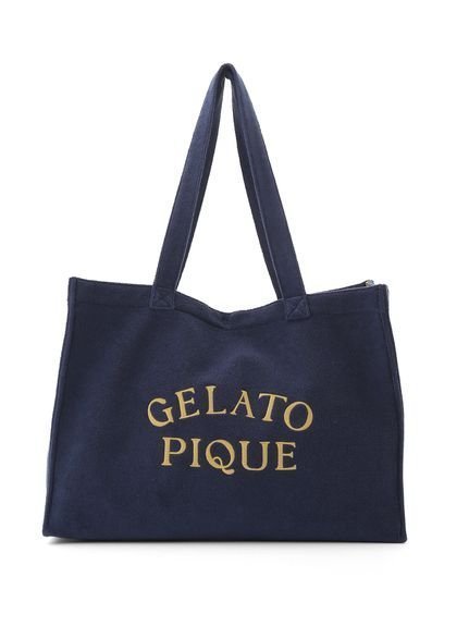 【ジェラート ピケ/gelato pique】のパイルロゴトートバッグ インテリア・キッズ・メンズ・レディースファッション・服の通販 founy(ファニー) 　ファッション　Fashion　レディースファッション　Fashion for Women　バッグ　Bags　ユニセックス　Unisex, Genderless　カラフル　Colorful Design　パイピング　Piping, Trim Design　フロント　Front, Front Design　ベーシック　Basic, Essential　ポケット　Pocket, Pocket Detail　夏　Summer　旅行　Travel　NVY[089]|ID: prp329100004603139 ipo3291000000032737236