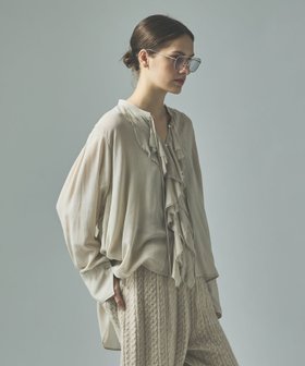 【カレンソロジー/Curensology】のウールミックスボイルフリルブラウス 人気、トレンドファッション・服の通販 founy(ファニー) ファッション Fashion レディースファッション Fashion for Women トップス・カットソー Cut & Sew Tops シャツ・ブラウス・オフィスカジュアル Elegant Blouses & Button-Ups インナー Innerwear エレガント 上品 Elegant カーディガン Cardigan, Knitwear バランス Balance, Style Balance フリル Frill, Ruffle おすすめ Recommended / Our Picks |ID:prp329100004603151