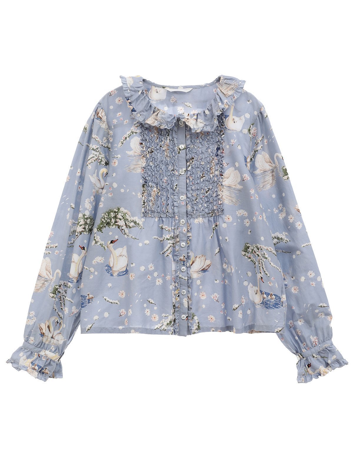 【ピンクハウス/PINK HOUSE】のSWAN LAKEプリントブラウス 人気、トレンドファッション・服の通販 founy(ファニー) 　ファッション　Fashion　レディースファッション　Fashion for Women　トップス・カットソー　Cut & Sew Tops　シャツ・ブラウス・オフィスカジュアル　Elegant Blouses & Button-Ups　フリル　Frill, Ruffle　プリント　Print, Printed Pattern　春　Spring　 other-1|ID: prp329100004603167 ipo3291000000032737807