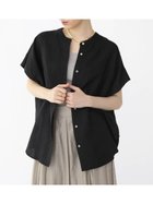【ラシュッド/LASUD】のレーヨン麻シャツブラウス ブラック|ID: prp329100004603172 ipo3291000000032737893