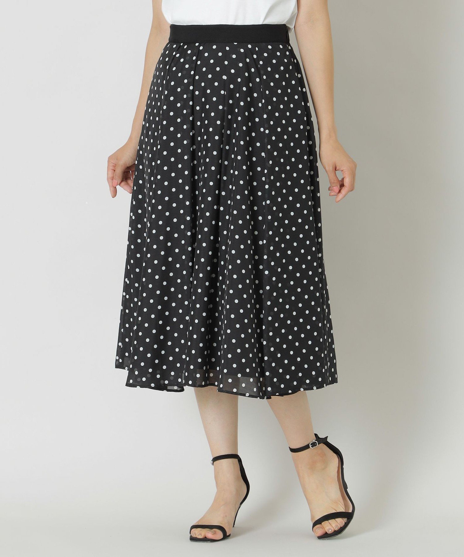 【トゥー ビー シック/TO BE CHIC】のスパンドットプリント スカート インテリア・キッズ・メンズ・レディースファッション・服の通販 founy(ファニー) 　ファッション　Fashion　レディースファッション　Fashion for Women　スカート　Skirts　グログラン　Grosgrain, Grosgrain Ribbon　パターン　Pattern, Design Print　プリント　Print, Printed Pattern　エレガント 上品　Elegant　ブラック|ID: prp329100004603197 ipo3291000000032738275
