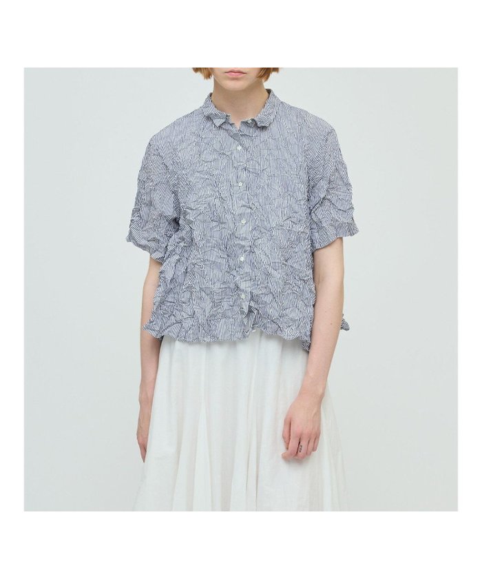 【マーコート/MARcourt】のmizuiro ind ワッシャープリーツフレアチェックシャツ インテリア・キッズ・メンズ・レディースファッション・服の通販 founy(ファニー) https://founy.com/ ファッション Fashion レディースファッション Fashion for Women トップス・カットソー Cut & Sew Tops シャツ・ブラウス・オフィスカジュアル Elegant Blouses & Button-Ups コンパクト Compact, Small Size ストライプ Stripe, Striped Pattern チェック Check, Plaid, Tartan ポケット Pocket, Pocket Detail レギュラー Regular, Standard Fit ワッシャー Washer, Crinkled Finish 無地 Plain, Solid Color |ID: prp329100004603207 ipo3291000000032738398