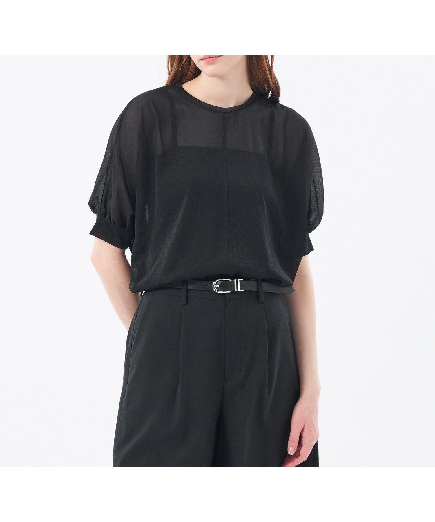 【マッキントッシュ フィロソフィー/MACKINTOSH PHILOSOPHY】のシアードルマンTシャツ インテリア・キッズ・メンズ・レディースファッション・服の通販 founy(ファニー) 　ファッション　Fashion　レディースファッション　Fashion for Women　トップス・カットソー　Cut & Sew Tops　シャツ・ブラウス・オフィスカジュアル　Elegant Blouses & Button-Ups　ロングTシャツ・Tシャツ　Longline T-Shirts & Tees　おすすめ　Recommended / Our Picks　カットソー　Cut and Sewn Top　シアー　Sheer, See-Through　ストレッチ　Stretch, Stretchy Fabric　トレンド　Trend, Trending Now　ビンテージ　Vintage, Retro Style　夏　Summer　ブラック|ID: prp329100004603225 ipo3291000000032739027