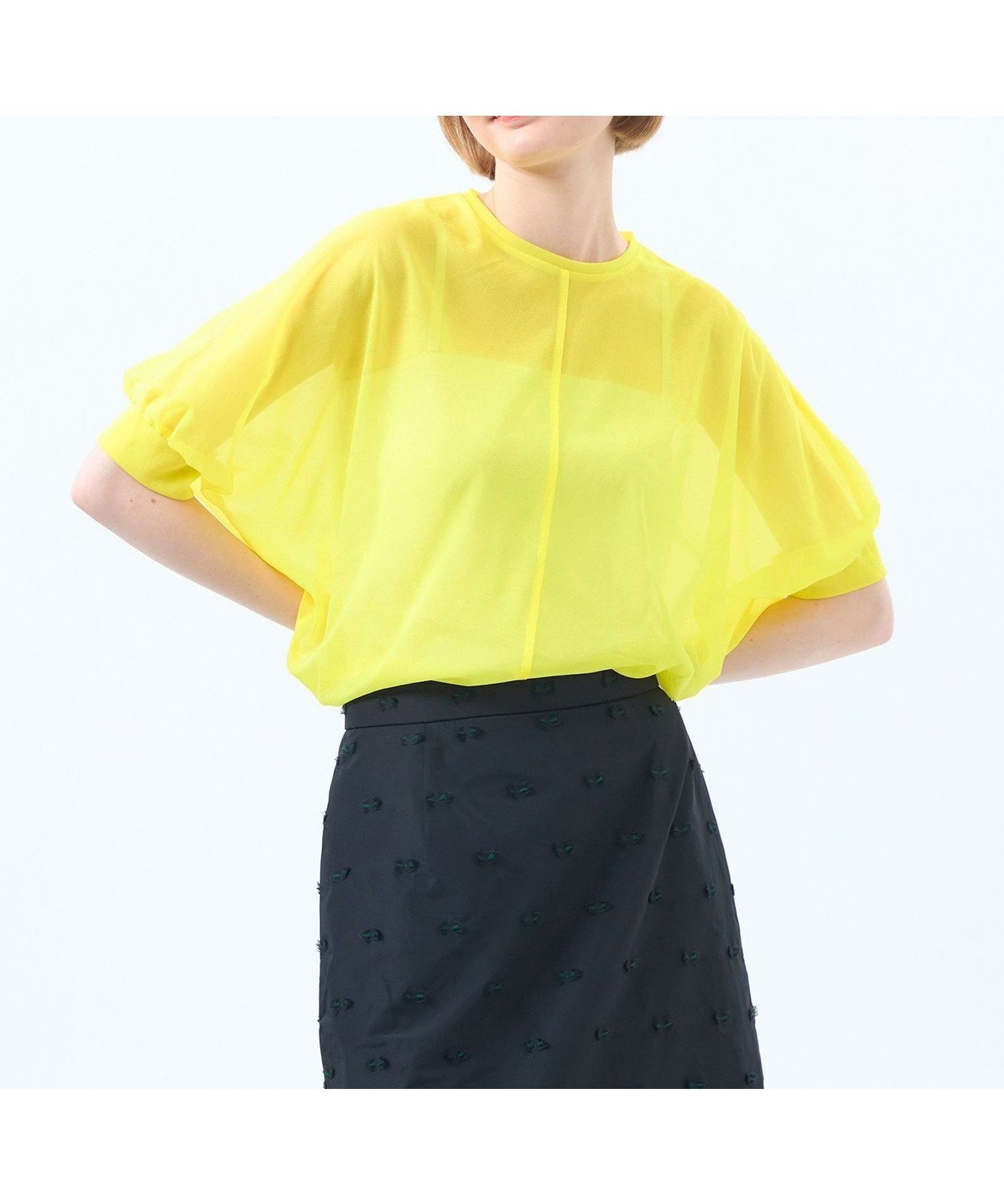 【マッキントッシュ フィロソフィー/MACKINTOSH PHILOSOPHY】のシアードルマンTシャツ インテリア・キッズ・メンズ・レディースファッション・服の通販 founy(ファニー) 　ファッション　Fashion　レディースファッション　Fashion for Women　トップス・カットソー　Cut & Sew Tops　シャツ・ブラウス・オフィスカジュアル　Elegant Blouses & Button-Ups　ロングTシャツ・Tシャツ　Longline T-Shirts & Tees　おすすめ　Recommended / Our Picks　カットソー　Cut and Sewn Top　シアー　Sheer, See-Through　ストレッチ　Stretch, Stretchy Fabric　トレンド　Trend, Trending Now　ビンテージ　Vintage, Retro Style　夏　Summer　イエロー|ID: prp329100004603225 ipo3291000000032739030