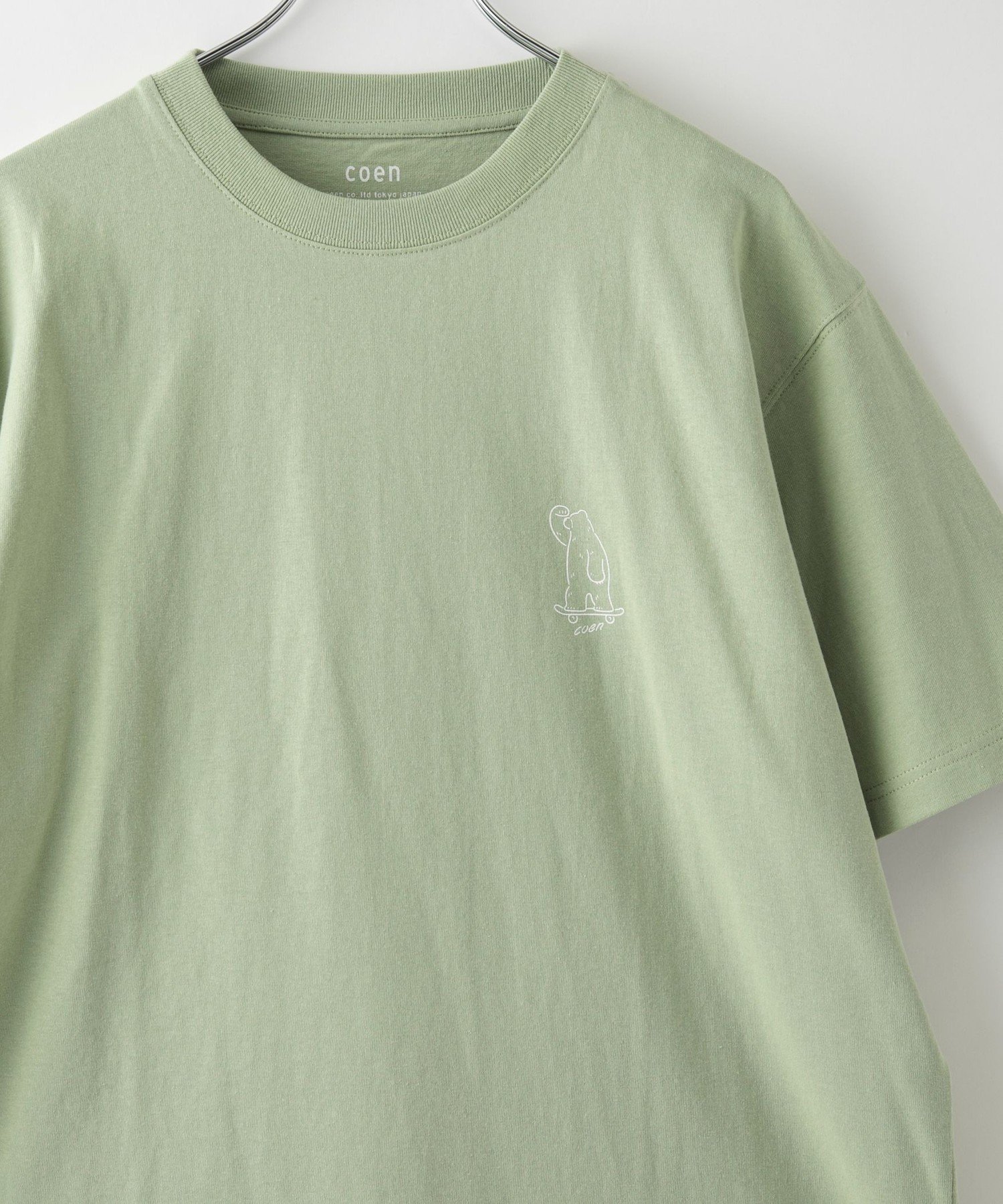 【コーエン/COEN】のRYO KANEYASU * コーエン ベアプリントTシャツ インテリア・キッズ・メンズ・レディースファッション・服の通販 founy(ファニー) 　ファッション　Fashion　レディースファッション　Fashion for Women　トップス・カットソー　Cut & Sew Tops　シャツ・ブラウス・オフィスカジュアル　Elegant Blouses & Button-Ups　ロングTシャツ・Tシャツ　Longline T-Shirts & Tees　イラスト　Illustration　春　Spring　シンプル　Simple, Minimal　トレンド　Trend, Trending Now　人気　Popular, Best Seller　プリント　Print, Printed Pattern　メンズ　Men's, Menswear　リラックス　Relax, Relaxed Fit　S/S・春夏　SS, Spring/Summer, Warm Season　おすすめ　Recommended / Our Picks　夏　Summer　LIME|ID: prp329100004603234 ipo3291000000033388104
