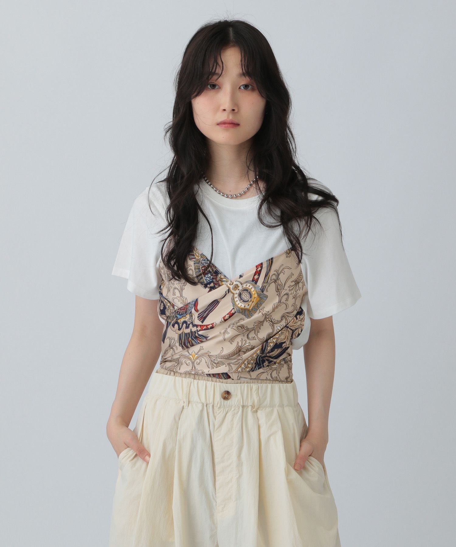 【レプシィム ローリーズファーム/LEPSIM LOWRYS FARM】のスカーフビスチェ風プルオーバー 人気、トレンドファッション・服の通販 founy(ファニー) 　ファッション　Fashion　レディースファッション　Fashion for Women　トップス・カットソー　Cut & Sew Tops　カジュアルプルオーバー・ニットトップス　Pullovers & Knit Tops / Casual Pullovers　ビスチェ　Bustiers & Corset Tops / Layered Bustier Style　おすすめ　Recommended / Our Picks　スカーフ　Scarf, Neckwear　パターン　Pattern, Design Print　フロント　Front, Front Design　 other-1|ID: prp329100004603256 ipo3291000000032739918