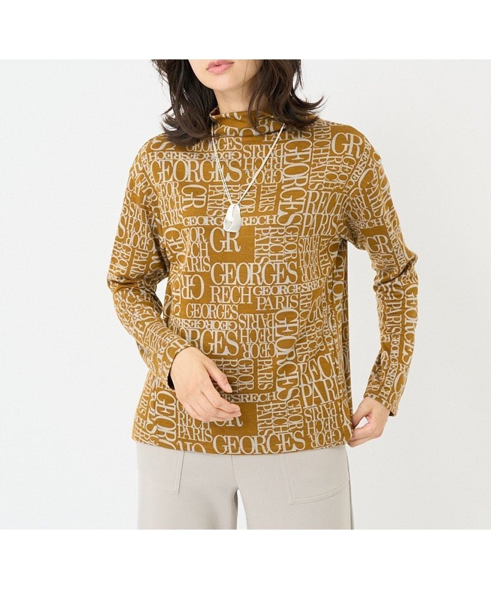 【ジョルジュ レッシュ/GEORGES RECH】の日本製 ダブルフェイスボトルネックロゴカットソー 人気、トレンドファッション・服の通販 founy(ファニー) 　ファッション　Fashion　レディースファッション　Fashion for Women　トップス・カットソー　Cut & Sew Tops　カットソー・ベーシックTシャツ　Cut-and-Sewn Tops / Stretch Tees & Basics　インナー　Innerwear　カットソー　Cut and Sewn Top　スカーフ　Scarf, Neckwear　ダブル　Double, Double-Breasted　トレンド　Trend, Trending Now　ドレープ　Drape, Draping Fabric　フェイス　Face, Facial Design　プリント　Print, Printed Pattern　ベスト　Vest, Waistcoat　ボトルネック　Bottle Neck, Mock Neck　人気　Popular, Best Seller　定番　Standard, Basic Item　日本製　Made In Japan　羽織　Haori, Light Jacket　 other-1|ID: prp329100004603268 ipo3291000000032740470