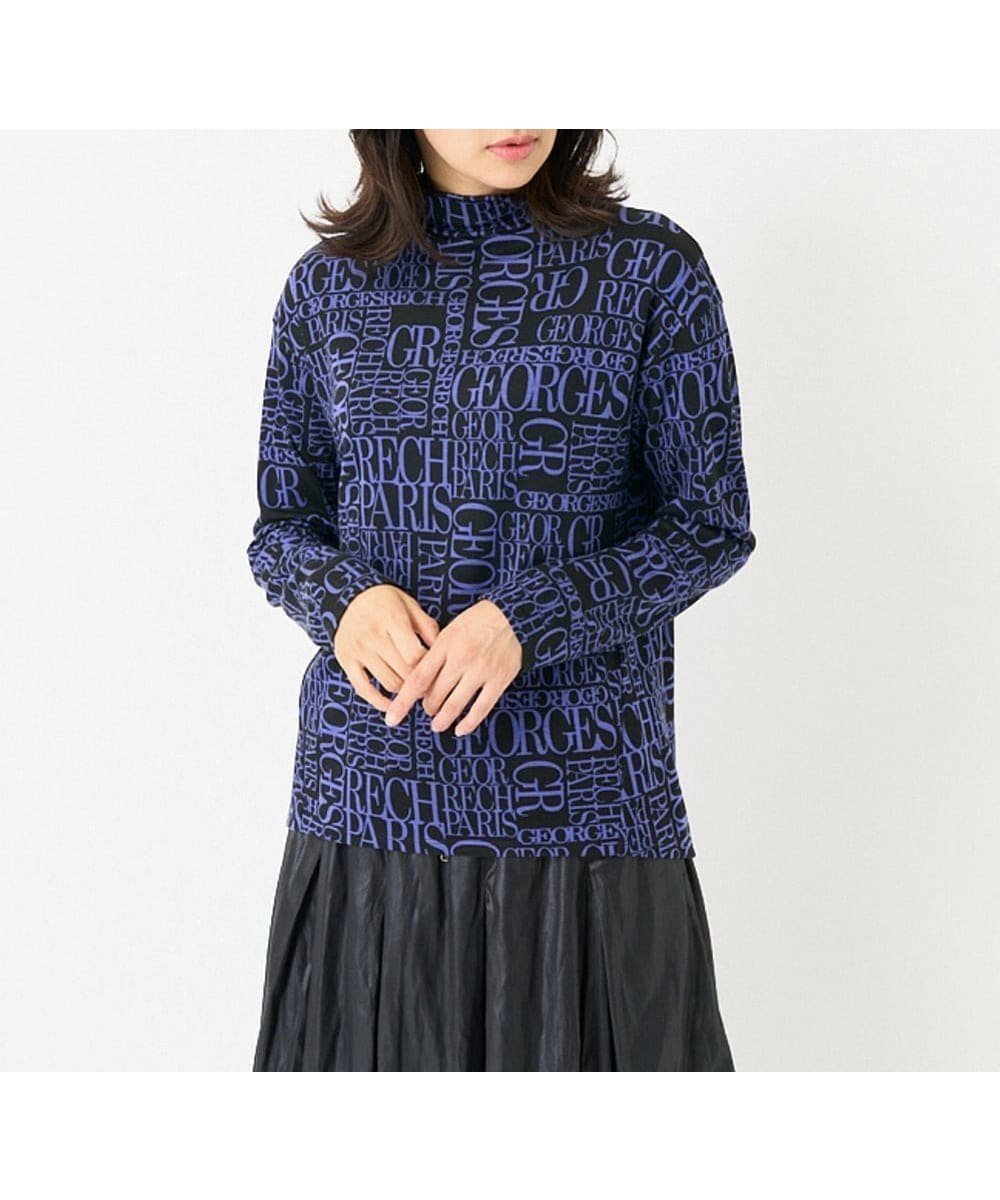 【ジョルジュ レッシュ/GEORGES RECH】の日本製 ダブルフェイスボトルネックロゴカットソー インテリア・キッズ・メンズ・レディースファッション・服の通販 founy(ファニー) 　ファッション　Fashion　レディースファッション　Fashion for Women　トップス・カットソー　Cut & Sew Tops　カットソー・ベーシックTシャツ　Cut-and-Sewn Tops / Stretch Tees & Basics　インナー　Innerwear　カットソー　Cut and Sewn Top　スカーフ　Scarf, Neckwear　ダブル　Double, Double-Breasted　トレンド　Trend, Trending Now　ドレープ　Drape, Draping Fabric　フェイス　Face, Facial Design　プリント　Print, Printed Pattern　ベスト　Vest, Waistcoat　ボトルネック　Bottle Neck, Mock Neck　人気　Popular, Best Seller　定番　Standard, Basic Item　日本製　Made In Japan　羽織　Haori, Light Jacket　ブラック系|ID: prp329100004603268 ipo3291000000032740475
