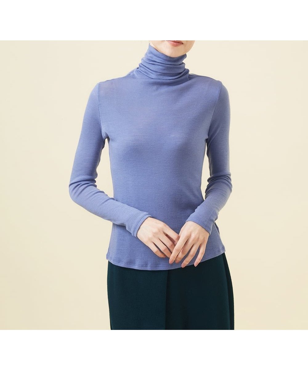 【シビラ/SYBILLA】のハイネックウールカットソー インテリア・キッズ・メンズ・レディースファッション・服の通販 founy(ファニー) 　ファッション　Fashion　レディースファッション　Fashion for Women　トップス・カットソー　Cut & Sew Tops　カットソー・ベーシックTシャツ　Cut-and-Sewn Tops / Stretch Tees & Basics　インナー　Innerwear　コンパクト　Compact, Small Size　シンプル　Simple, Minimal　スマート　Smart, Elegant　タートルネック　Turtleneck, High Neck　フィット　Fit, Slim Fit　人気　Popular, Best Seller　定番　Standard, Basic Item　A/W・秋冬　Autumn/Winter　ライトブルー|ID: prp329100004603278 ipo3291000000032740882