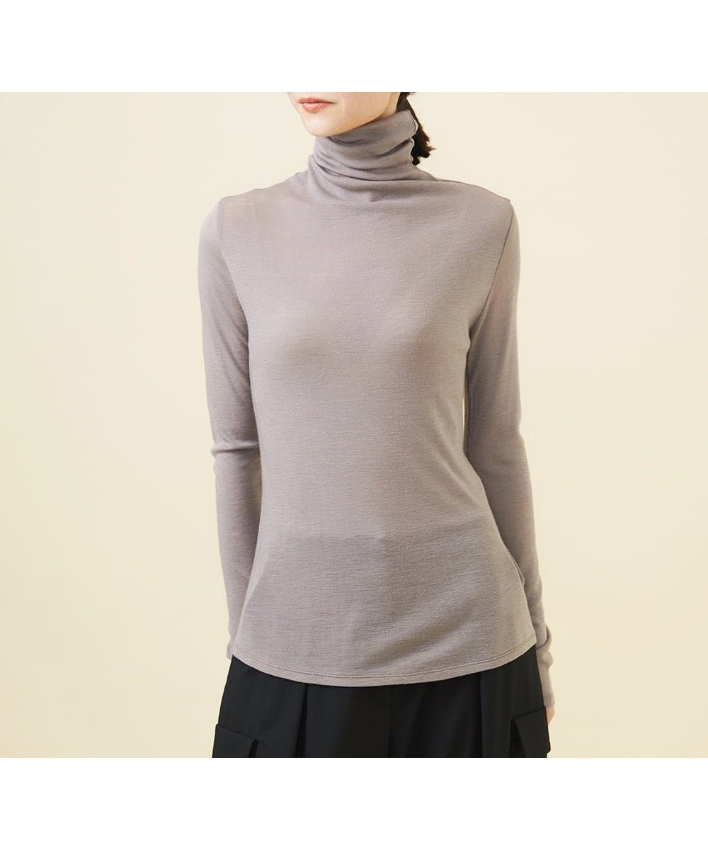 【シビラ/SYBILLA】のハイネックウールカットソー インテリア・キッズ・メンズ・レディースファッション・服の通販 founy(ファニー) 　ファッション　Fashion　レディースファッション　Fashion for Women　トップス・カットソー　Cut & Sew Tops　カットソー・ベーシックTシャツ　Cut-and-Sewn Tops / Stretch Tees & Basics　インナー　Innerwear　コンパクト　Compact, Small Size　シンプル　Simple, Minimal　スマート　Smart, Elegant　タートルネック　Turtleneck, High Neck　フィット　Fit, Slim Fit　人気　Popular, Best Seller　定番　Standard, Basic Item　A/W・秋冬　Autumn/Winter　ライトグレー|ID: prp329100004603278 ipo3291000000032740895