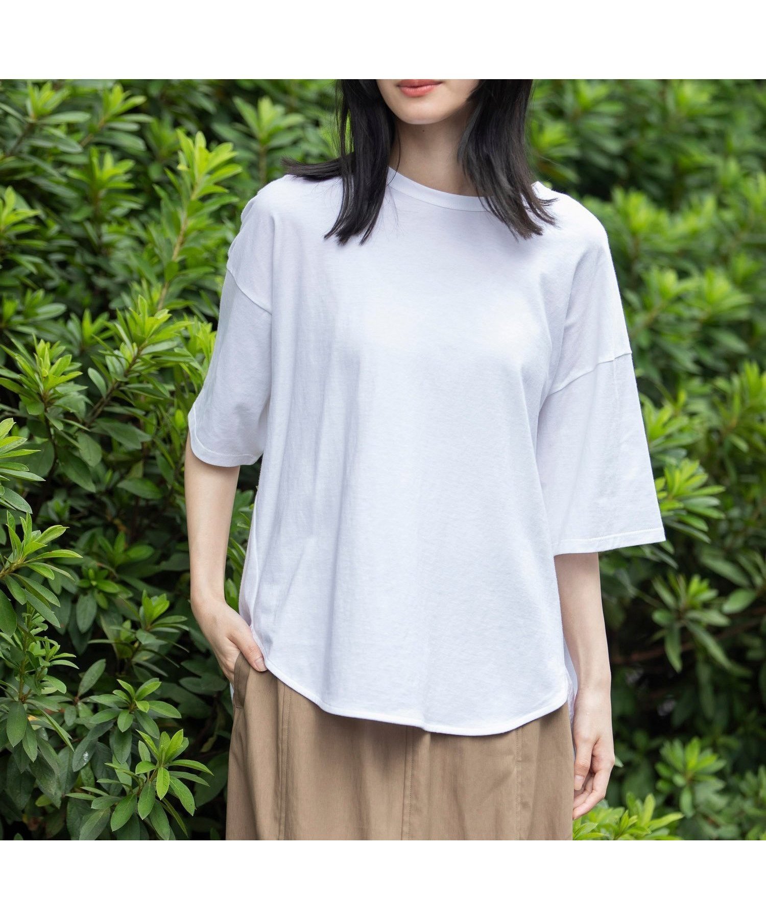 【ミューニック/Munich】のラウンドヘムTシャツ インテリア・キッズ・メンズ・レディースファッション・服の通販 founy(ファニー) 　ファッション　Fashion　レディースファッション　Fashion for Women　トップス・カットソー　Cut & Sew Tops　シャツ・ブラウス・オフィスカジュアル　Elegant Blouses & Button-Ups　ロングTシャツ・Tシャツ　Longline T-Shirts & Tees　ヴィンテージ　Vintage Style　シンプル　Simple, Minimal　ツイル　Twist, Twisted Detail　バランス　Balance, Style Balance　ベーシック　Basic, Essential　S/S・春夏　SS, Spring/Summer, Warm Season　夏　Summer　2025年　2025　2025春夏・S/S　Spring/Summer 2025 SS25　wht|ID: prp329100004603281 ipo3291000000032740918