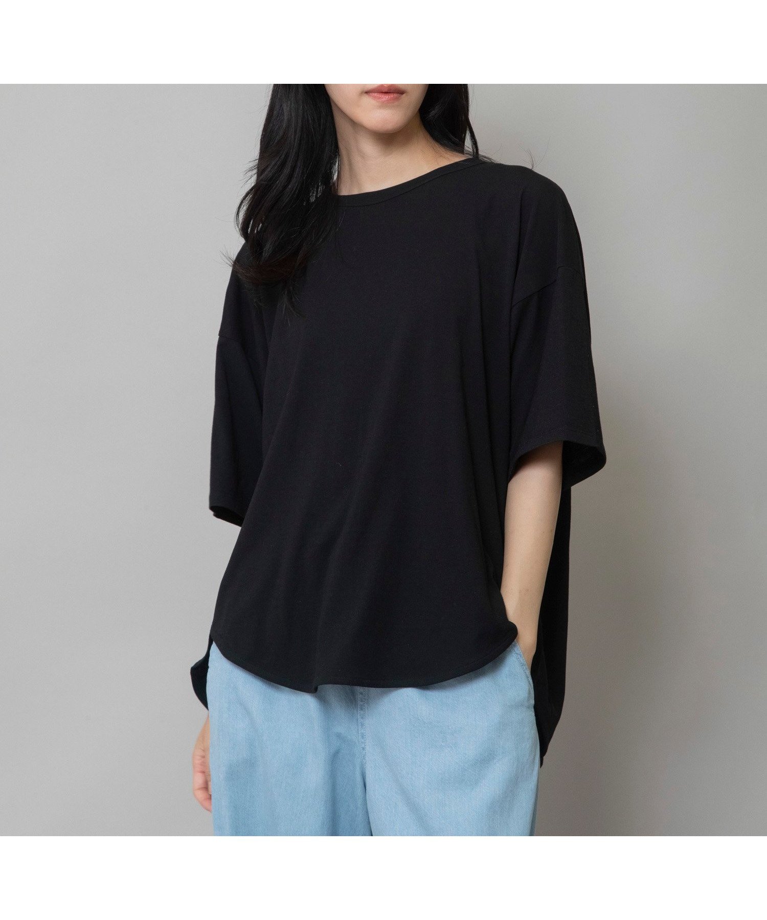 【ミューニック/Munich】のラウンドヘムTシャツ インテリア・キッズ・メンズ・レディースファッション・服の通販 founy(ファニー) 　ファッション　Fashion　レディースファッション　Fashion for Women　トップス・カットソー　Cut & Sew Tops　シャツ・ブラウス・オフィスカジュアル　Elegant Blouses & Button-Ups　ロングTシャツ・Tシャツ　Longline T-Shirts & Tees　ヴィンテージ　Vintage Style　シンプル　Simple, Minimal　ツイル　Twist, Twisted Detail　バランス　Balance, Style Balance　ベーシック　Basic, Essential　S/S・春夏　SS, Spring/Summer, Warm Season　夏　Summer　2025年　2025　2025春夏・S/S　Spring/Summer 2025 SS25　blk|ID: prp329100004603281 ipo3291000000032740921