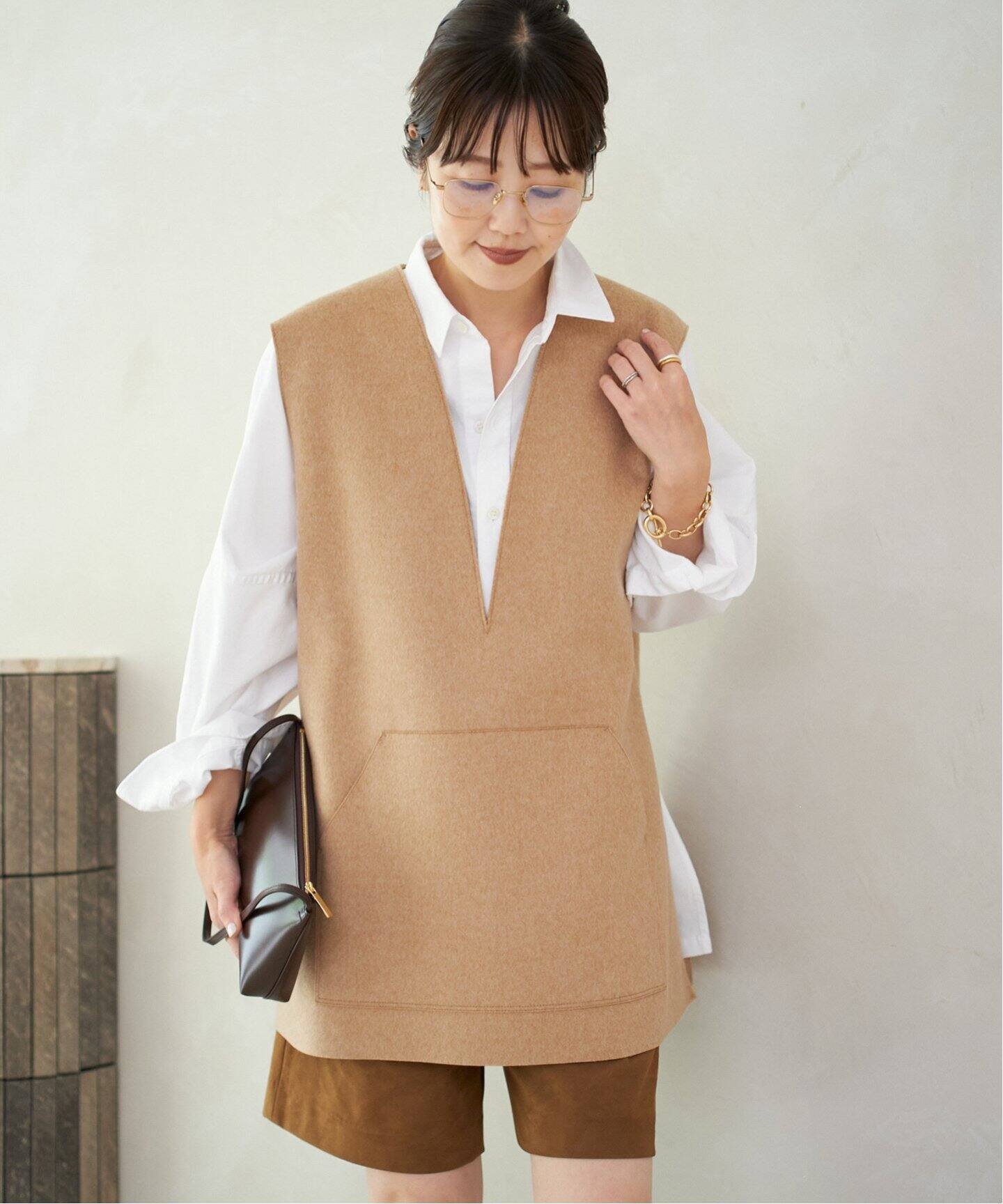 【プラージュ/Plage】の《追加 》WO オーバーベスト インテリア・キッズ・メンズ・レディースファッション・服の通販 founy(ファニー) 　ファッション　Fashion　レディースファッション　Fashion for Women　アウター　Coat / Outerwear Collection　トップス・カットソー　Cut & Sew Tops　ベスト&ジレ / 重ね着スタイル　Vests & Gilets　ベスト　Vest, Waistcoat　キャメル|ID: prp329100004603335 ipo3291000000032742683